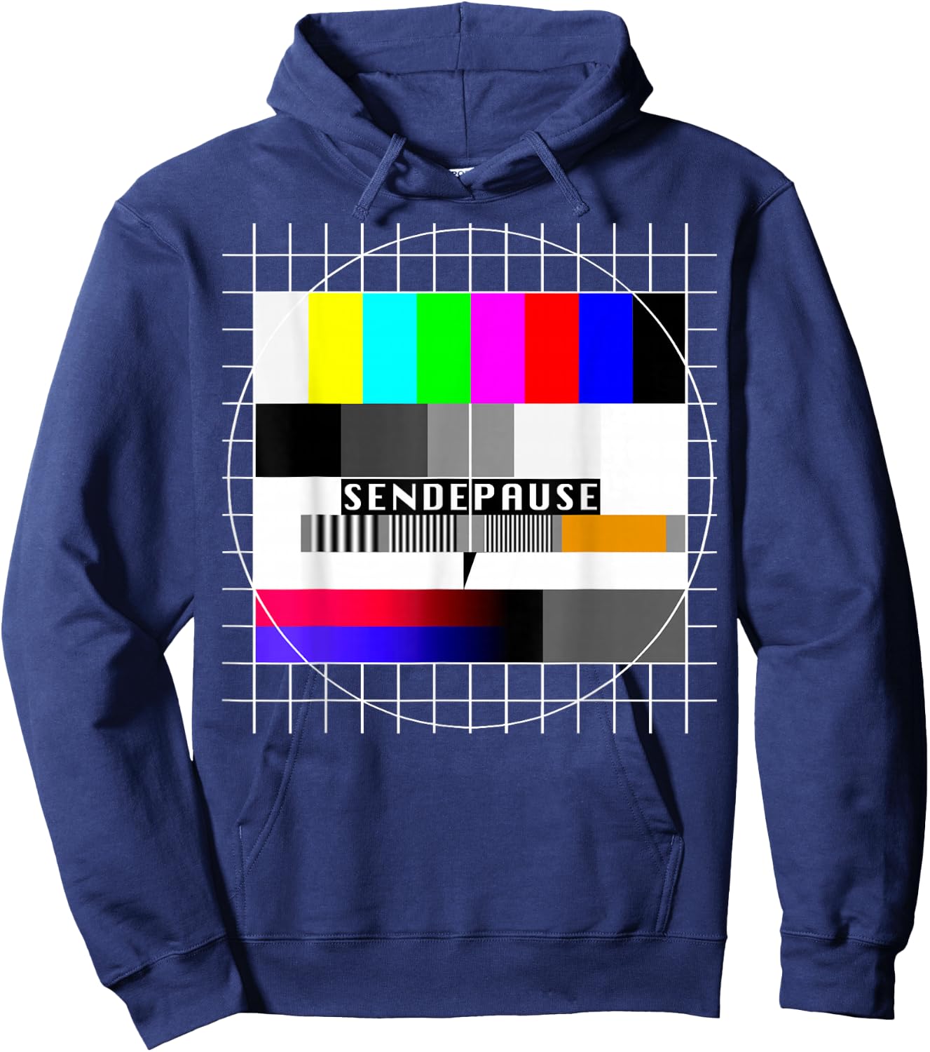 90er Outfit & 80er Motto Party Oldschool Geschenk Testbild Sendepause 90s Party 80s Outfit Costume Black Adult Small Hoodie - Hoodie | Navy