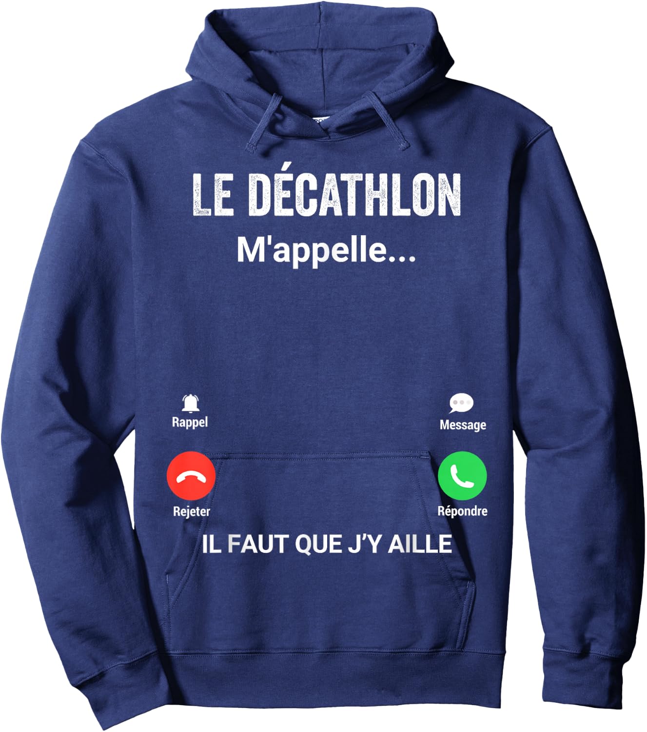 Le decathlon M'appelelle Cadeau Humour Decathlonian , Black, S Hoodie - Hoodie | Navy