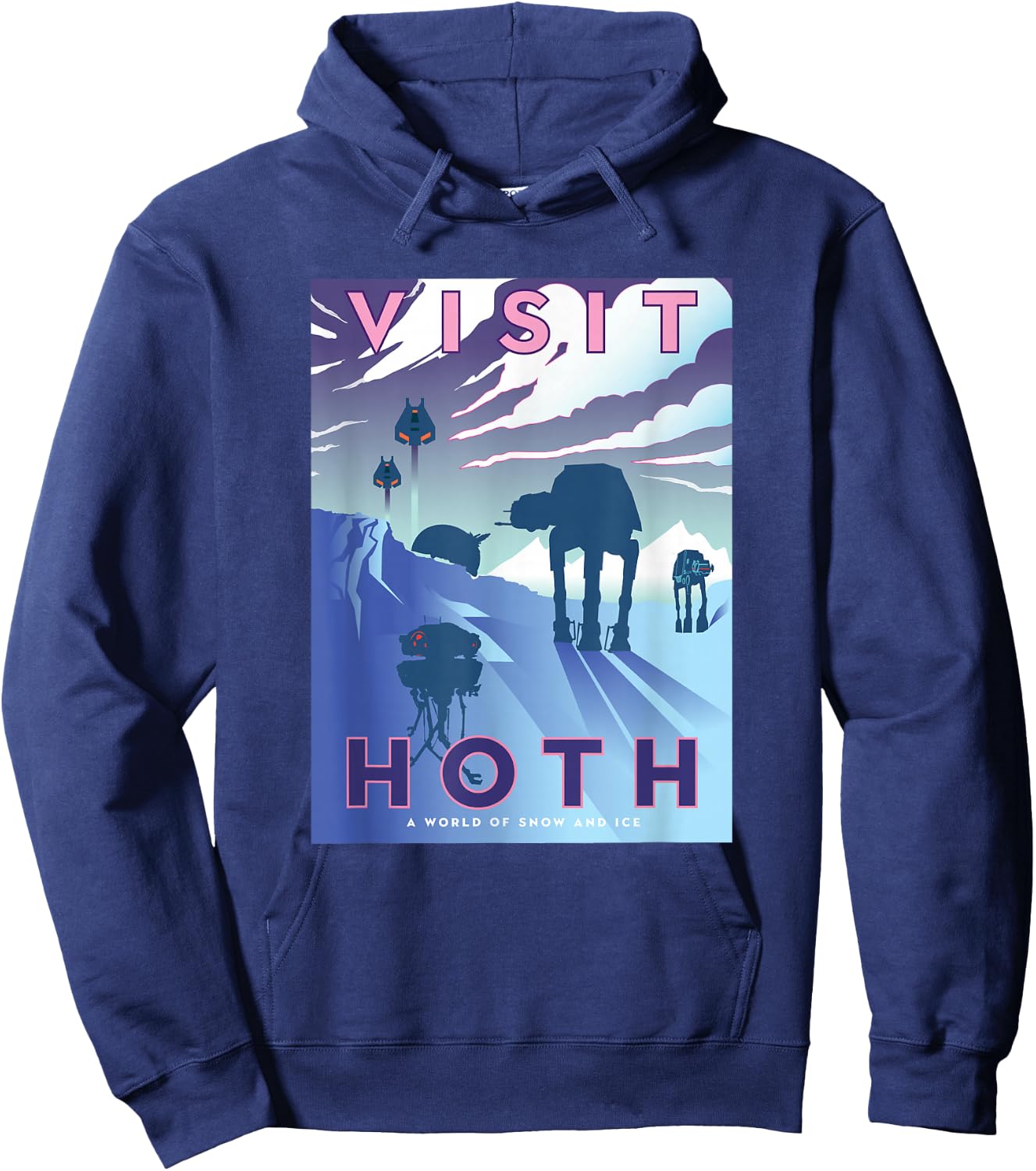 Star Wars The Empire Strikes Back Visit Hoth Postcard Hoodie - Hoodie | Navy