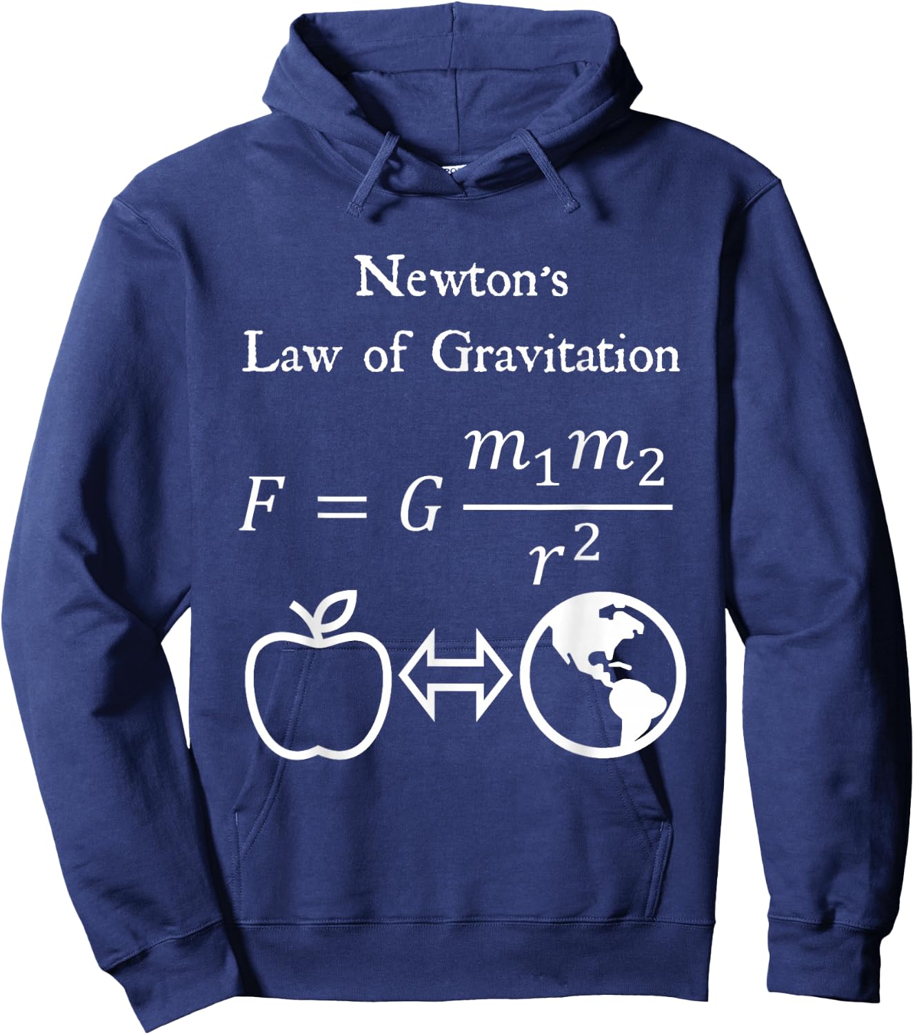 Newton's Law of Gravitation Physics Math Teacher Nerdy Hoodie - Hoodie | Navy