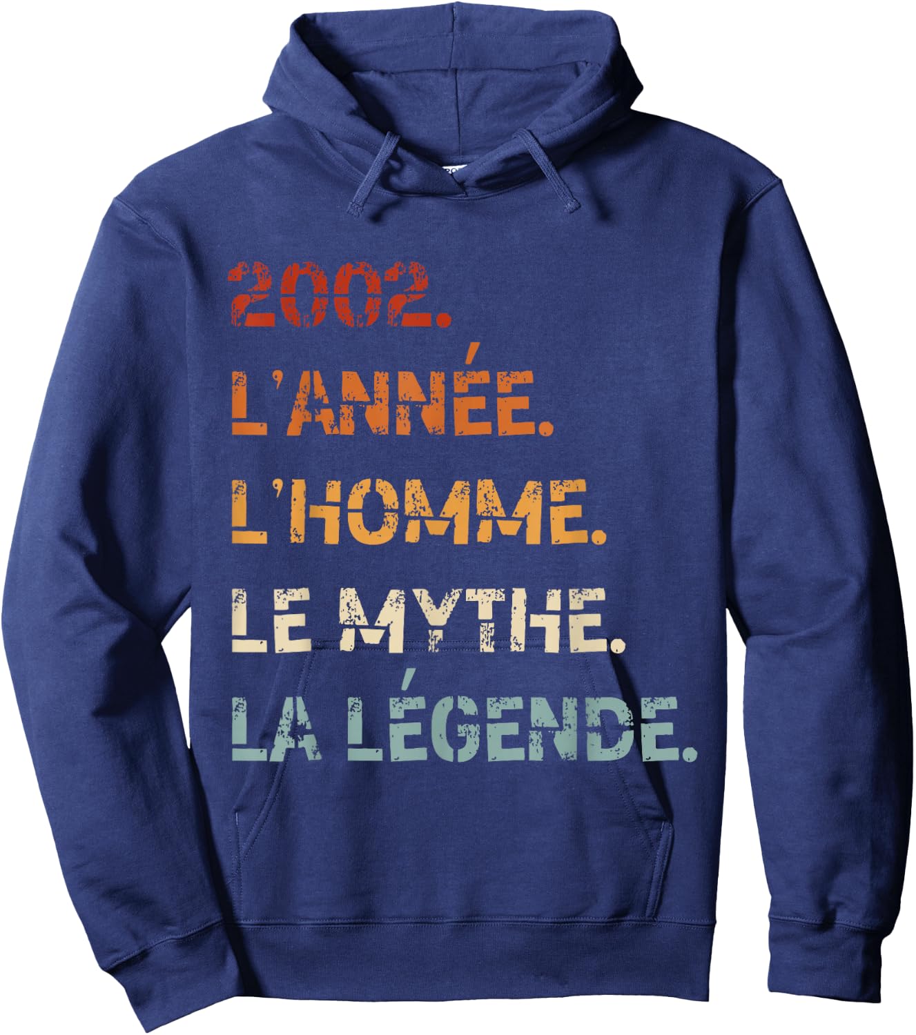 2002 Year Man Myth Legend Birthday Vintage 2002 , Black, S Hoodie - Hoodie | Navy
