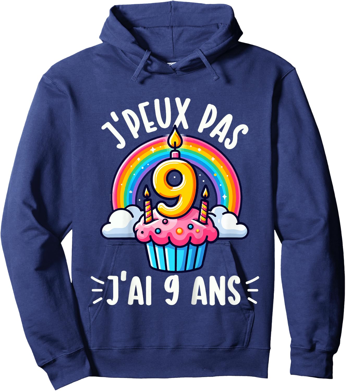 Kids Je Peux Pas Je ai 9 Ans Anniversaire Funny Funny Kawaii , Black, 2 Hoodie - Hoodie | Navy