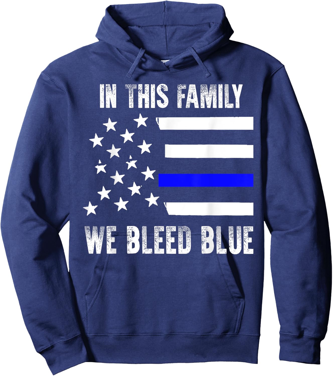 Police Cop Officer Shirt We Bleed Blue US Flag Gift Hoodie - Hoodie | Navy
