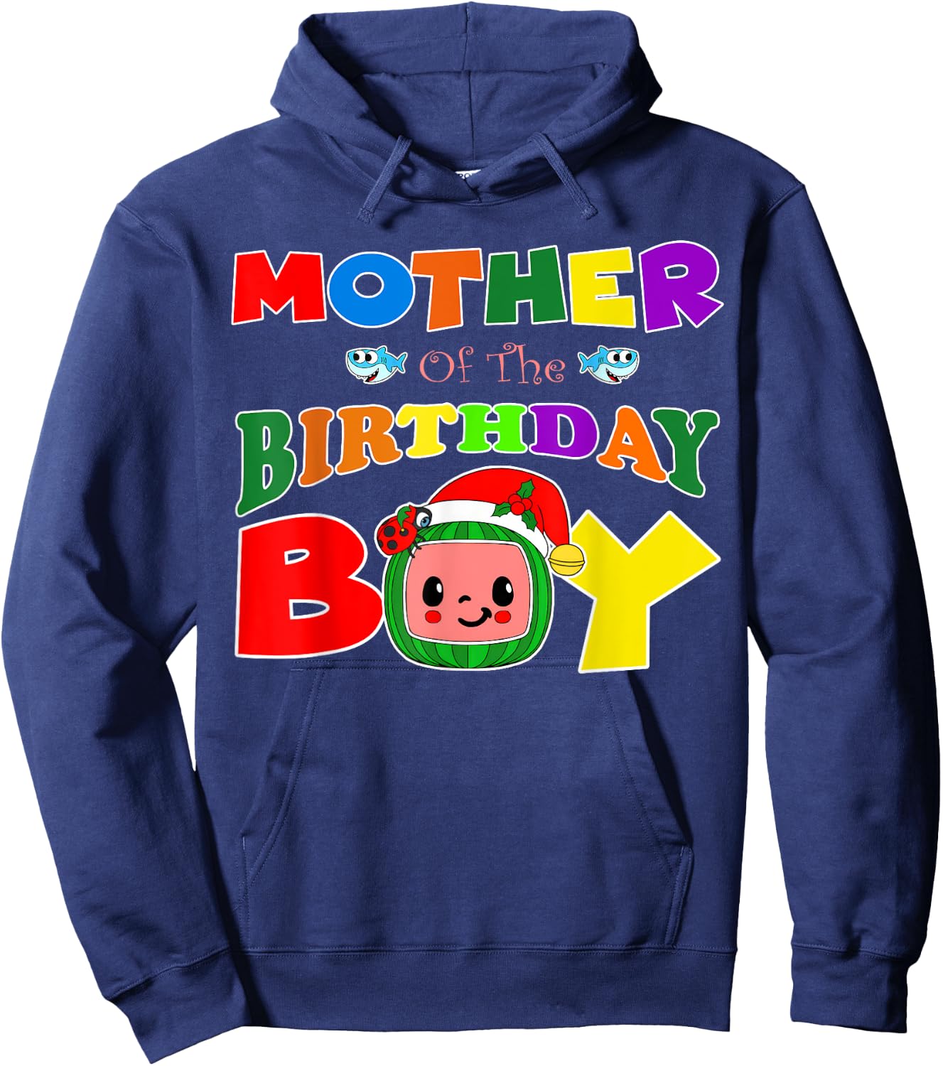 Mother Of The Birthday Boy Funny Melon Family Matching Hoodie - Hoodie | Navy