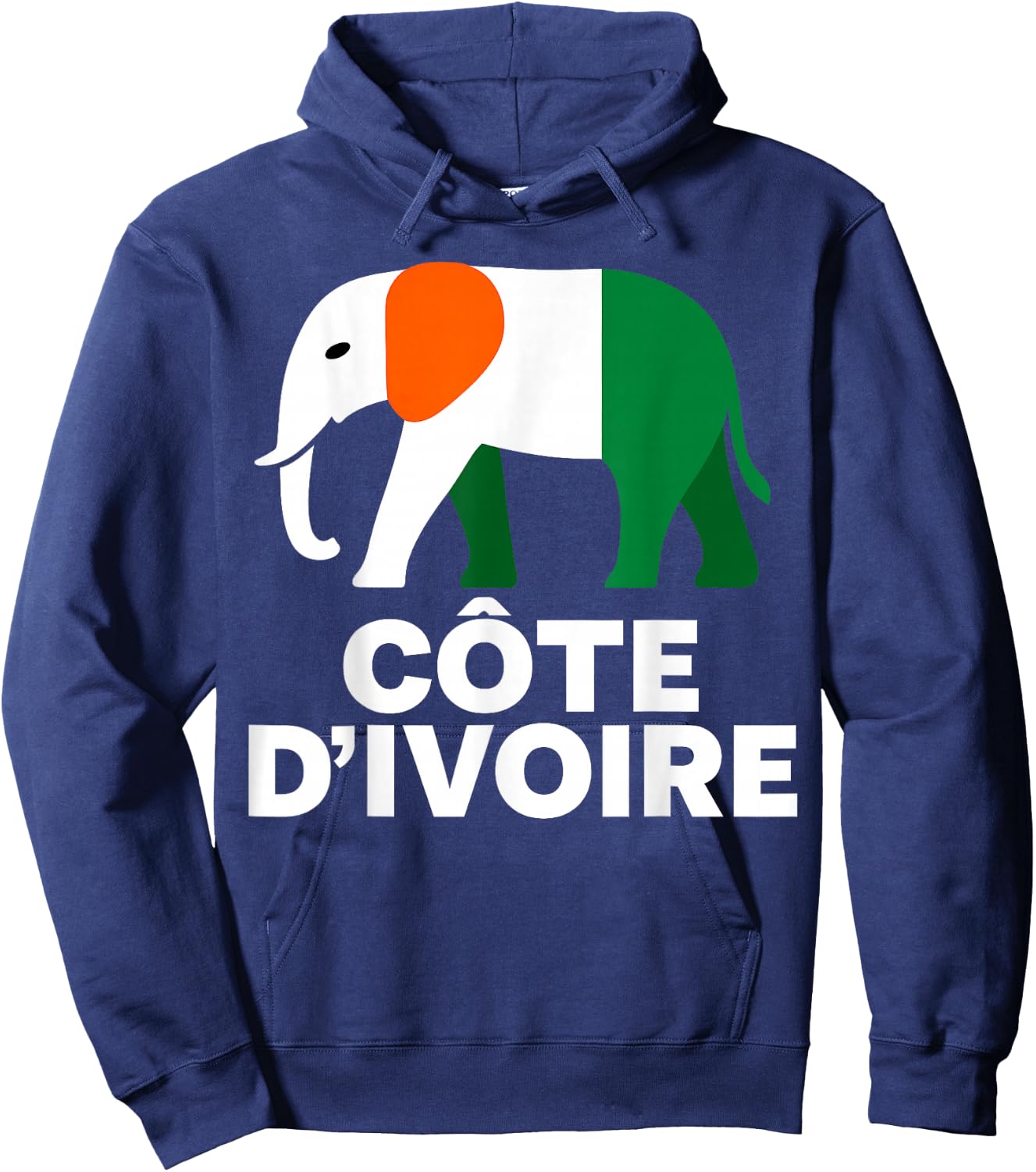 Ivory Coast Elephant Côte d’Ivoire Flag. Men, Women & Kids Hoodie - Hoodie | Navy