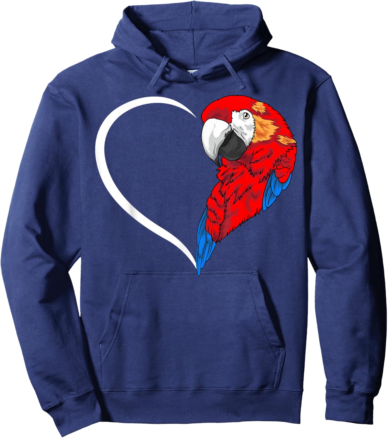 Parrot Shirts Girls Kids Heart Cute Parrot Hoodie - Hoodie | Navy