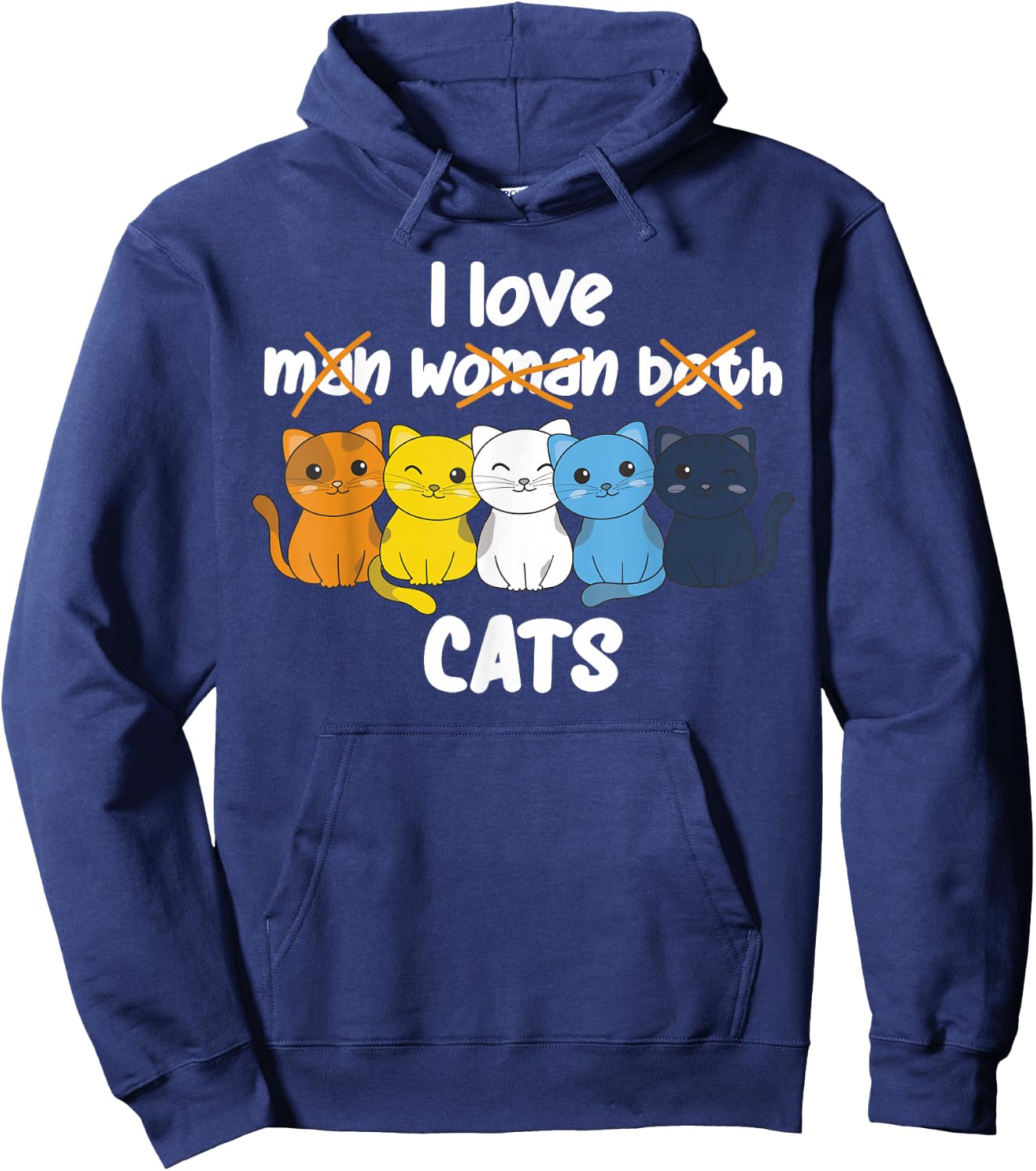 Aroace Flag Pride LGBTQ-Katzen niedliche Aroace-Katze Hoodie - Hoodie | Navy