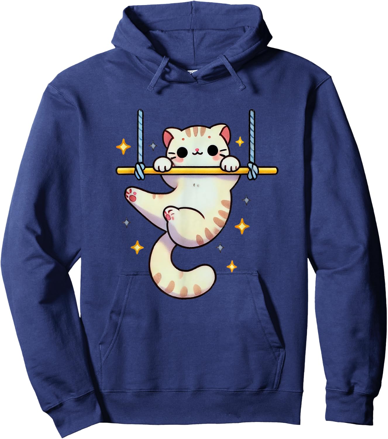 Hang In There Aerial Kitty Aerialist Cat Trapeze Men Women Kids Hoodie - Hoodie | Navy