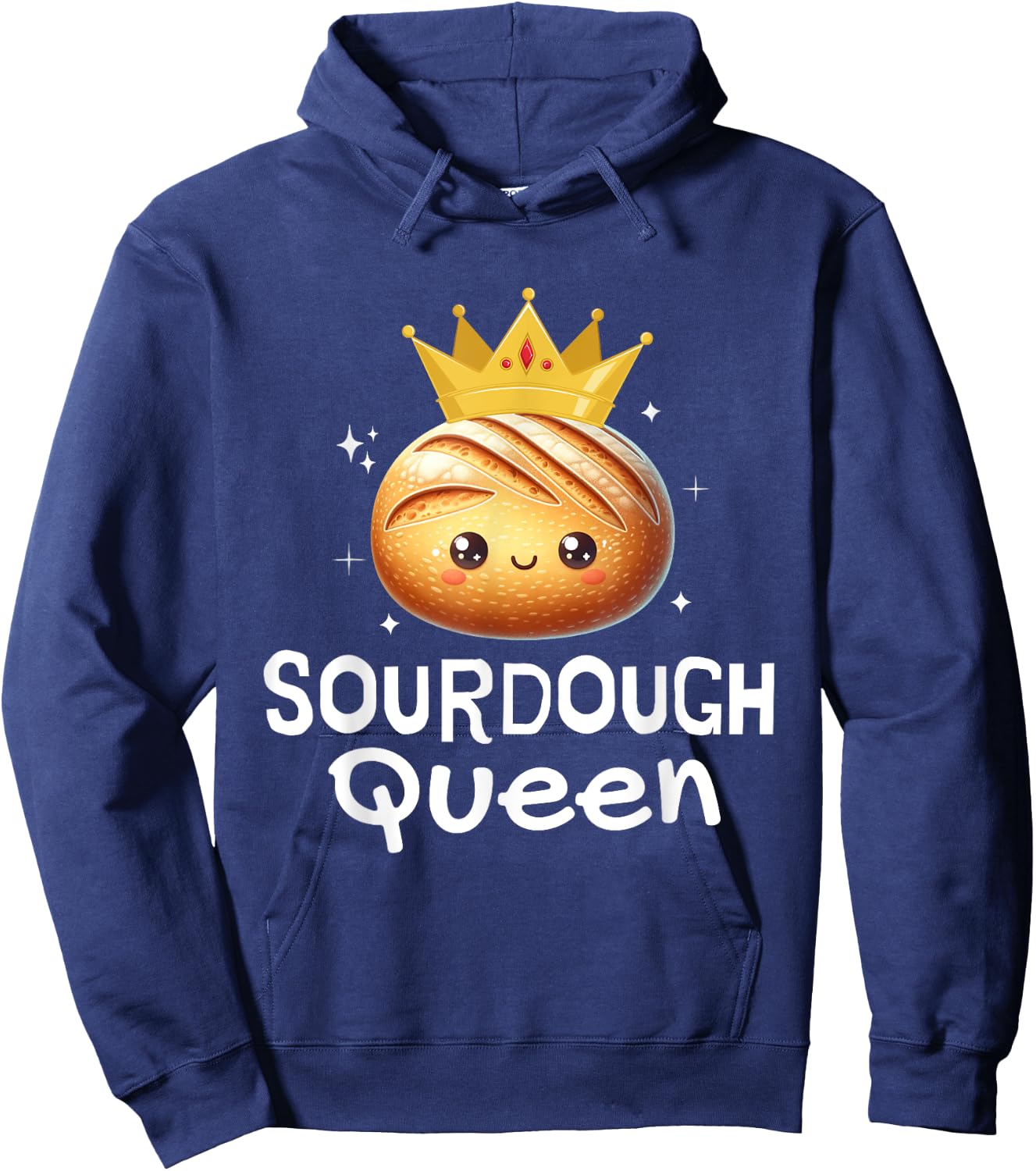 Sourdough Queen Sourdough Bread baking Women Mom Girl Chef Hoodie - Hoodie | Navy