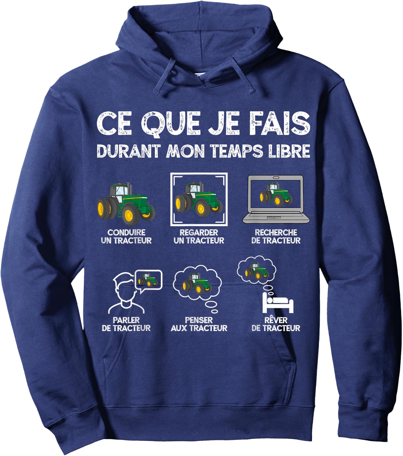 Tractor Man Woman Boys Child Farmer Farmer Hoodie - Hoodie | Navy