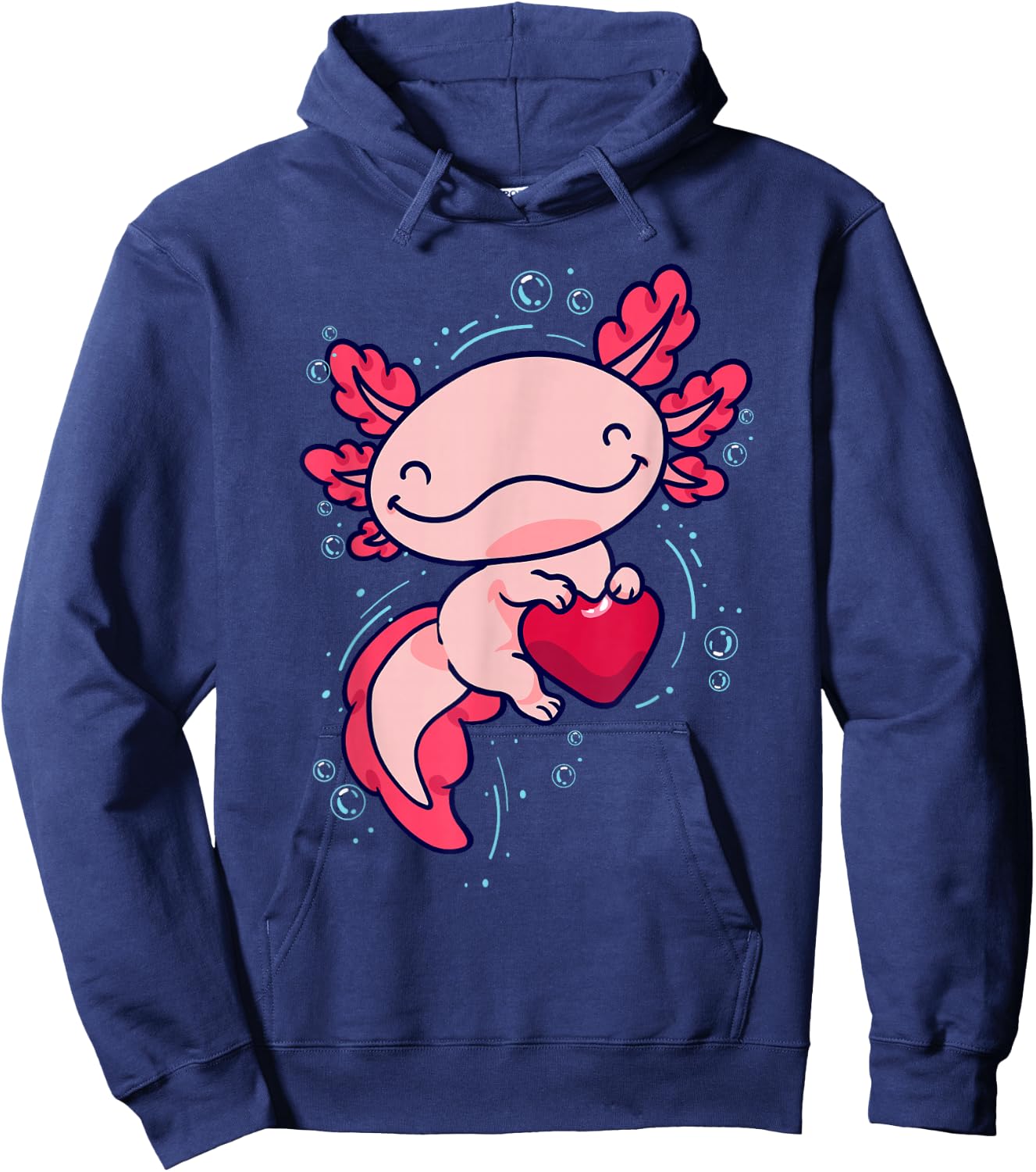 Axolotl Shirt Axolotl Shirts For Girls Boys Kids Cute Heart Hoodie - Hoodie | Navy