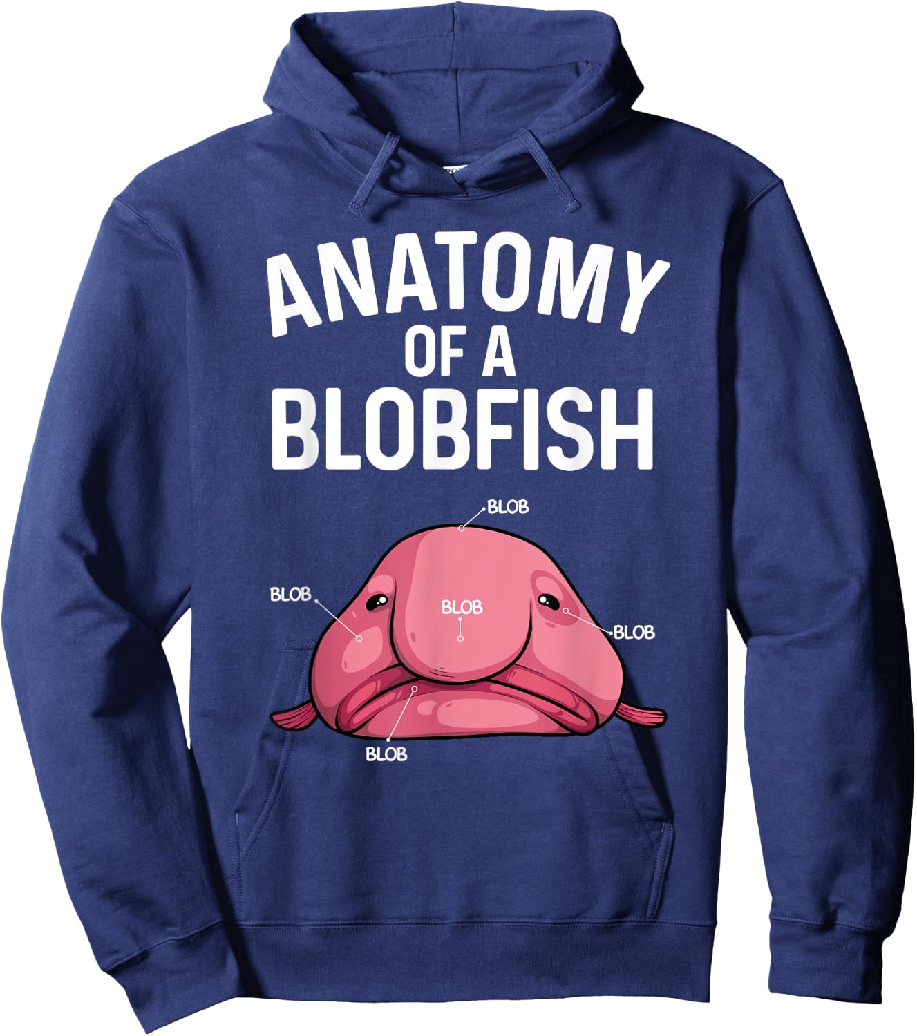 Funny Blobfish Design For Kids Men Women Blob Fish Costume Hoodie - Hoodie | Navy