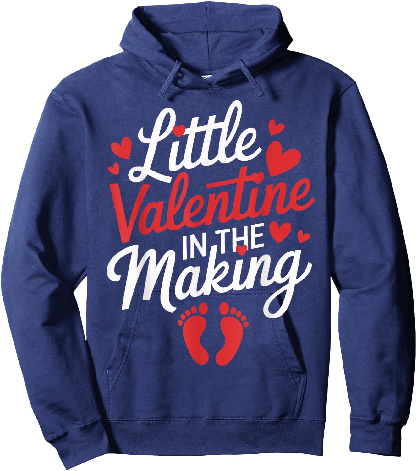 Little Valentine In The Making Pregnancy Announcement Reveal Hoodie - Hoodie | Navy