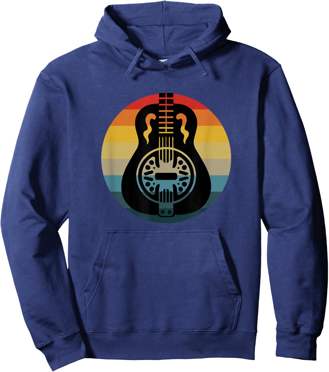 Retro Dobro Resonator Guitar Vintage Sunset Music Lover Hoodie - Hoodie | Navy