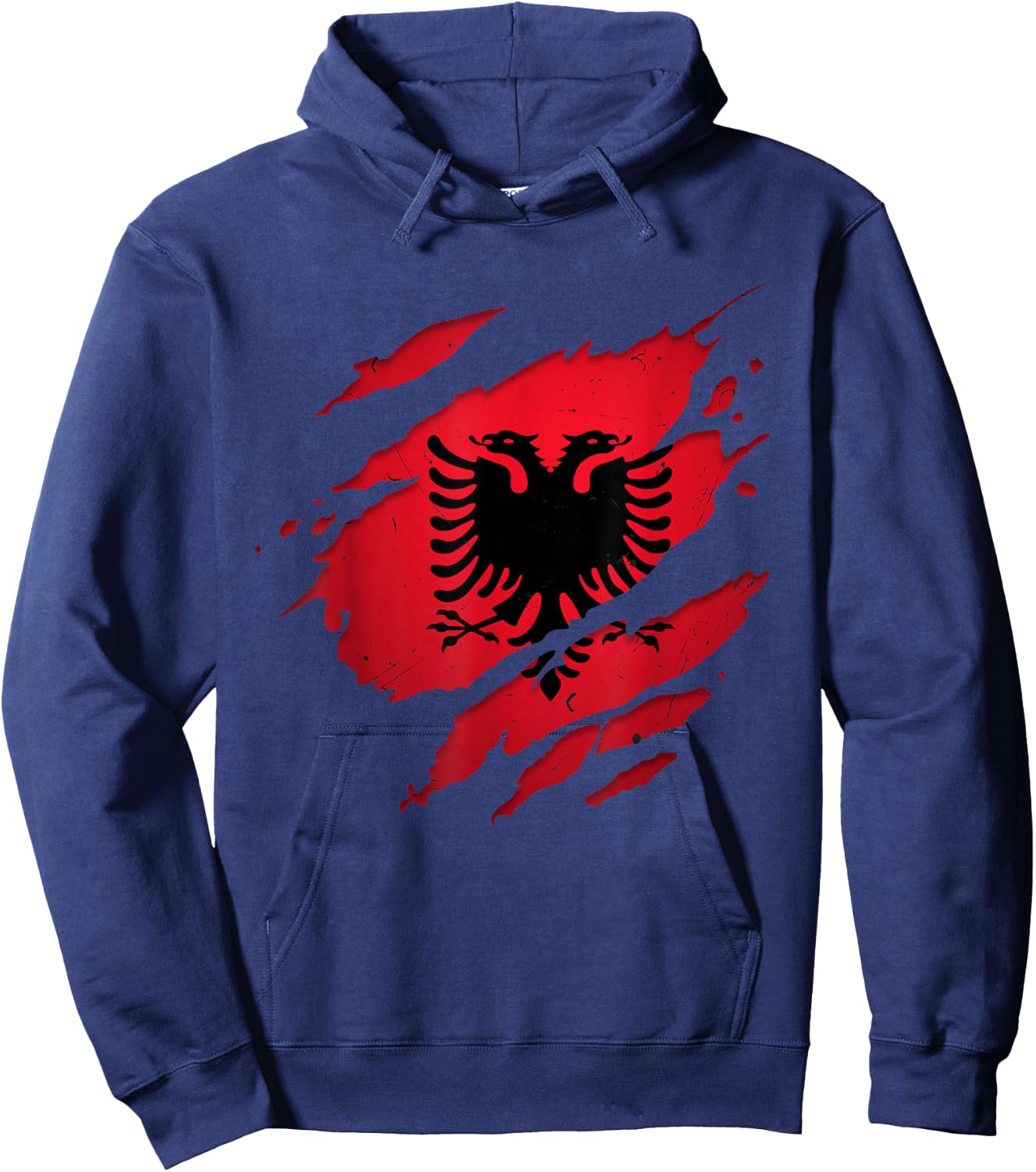 Stolze albanische Hemden | zerrissene Albanien-Flagge Hoodie - Hoodie | Navy