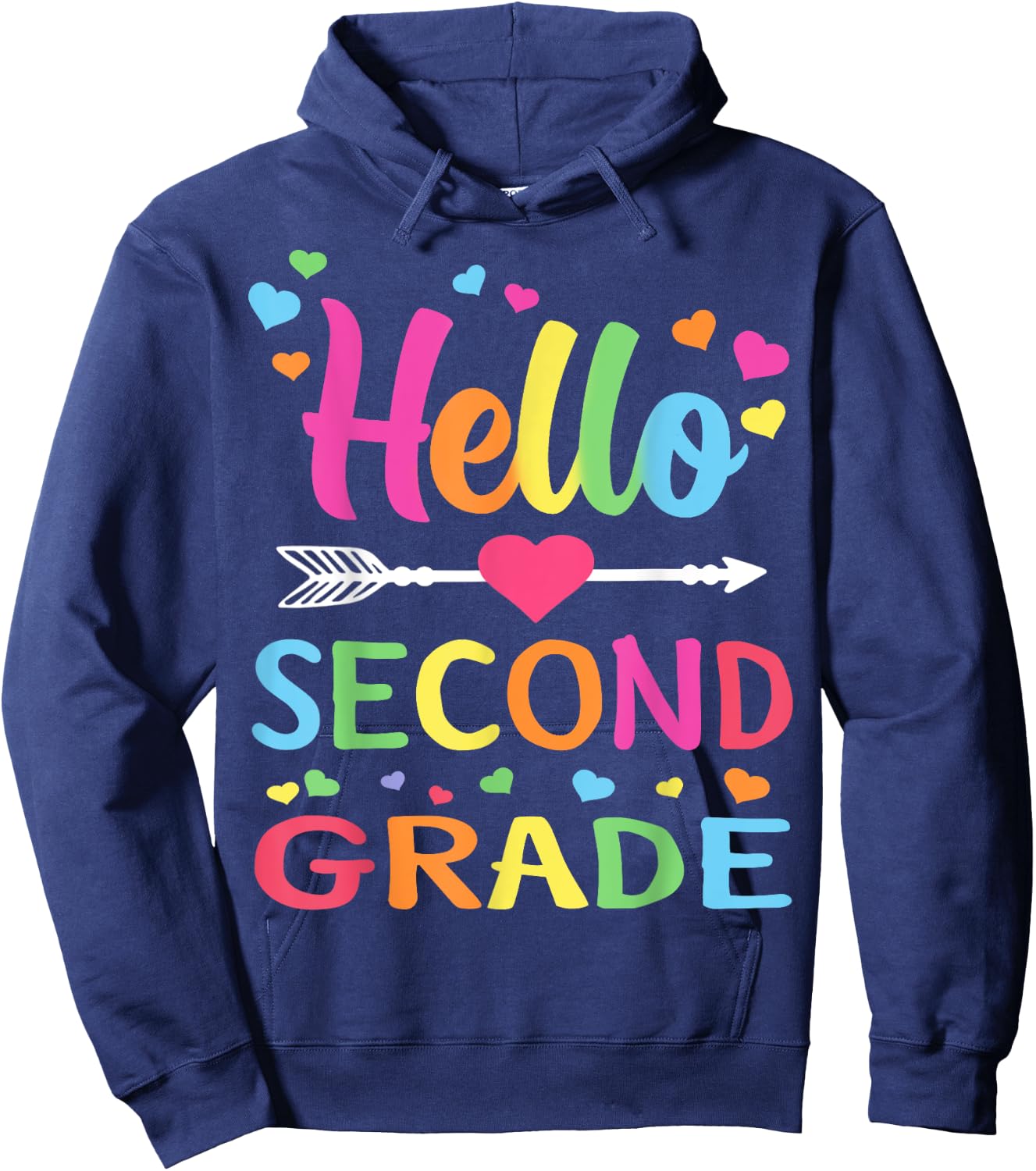 Hello Second Grade Team 2nd Grade Back to School Teacher Kid Hoodie - Hoodie | Navy