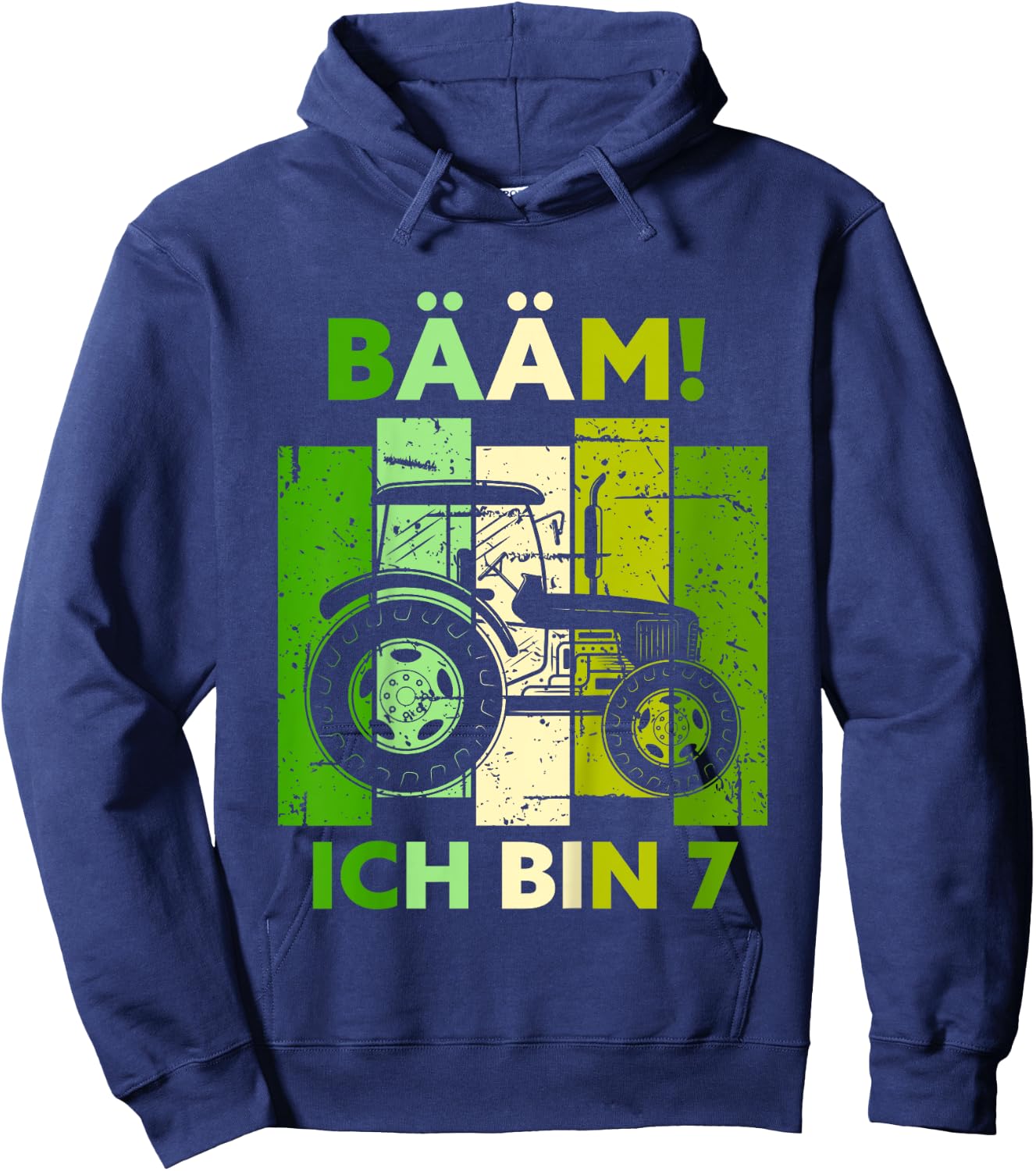 Kinder Bääm! Ich bin 7 Sieben Jahre Junge 7. Geburtstag Traktor Hoodie - Hoodie | Navy