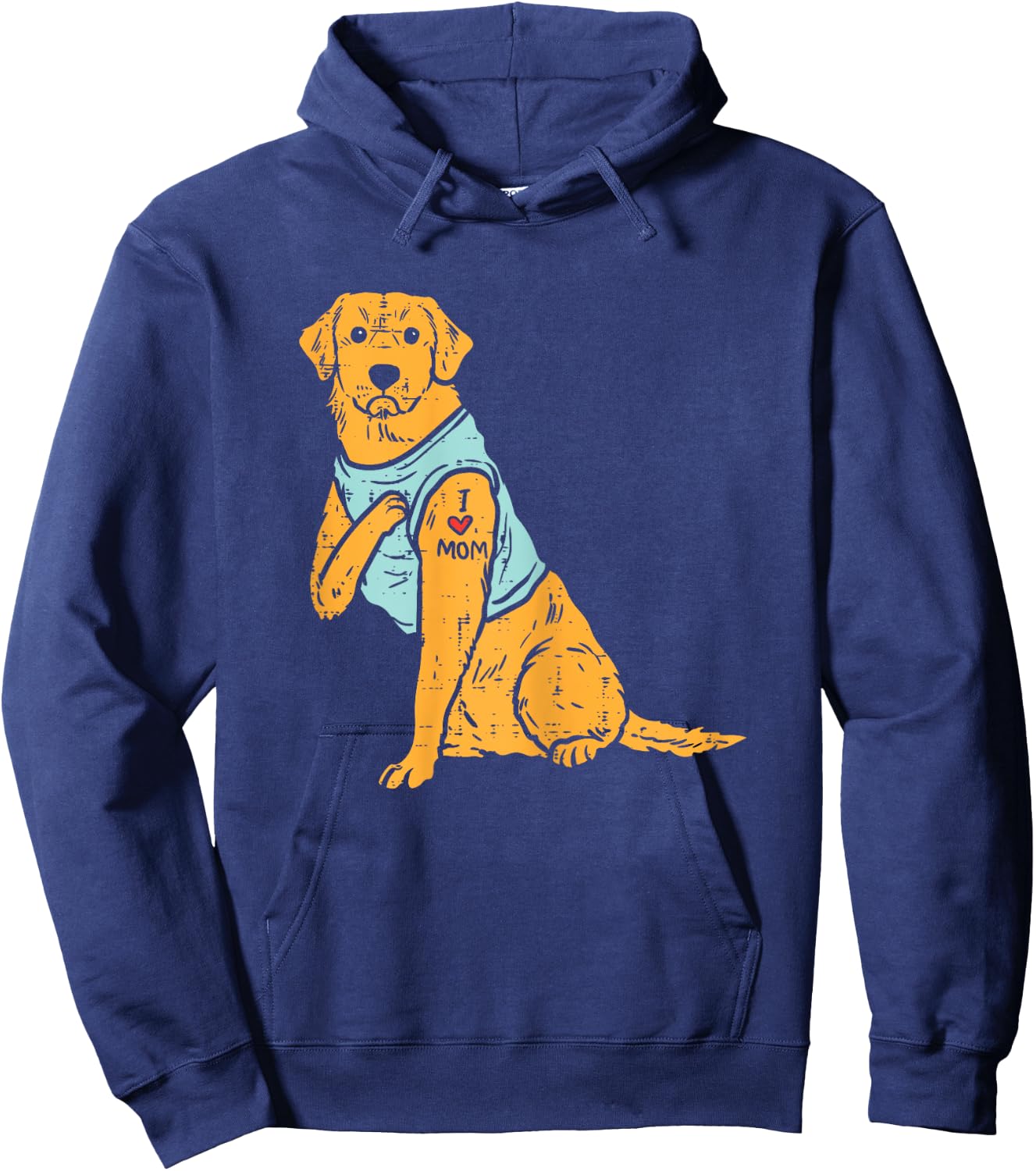 I Love Mom Golden Retriever Labrador Dog Lover Women Gift Hoodie - Hoodie | Navy