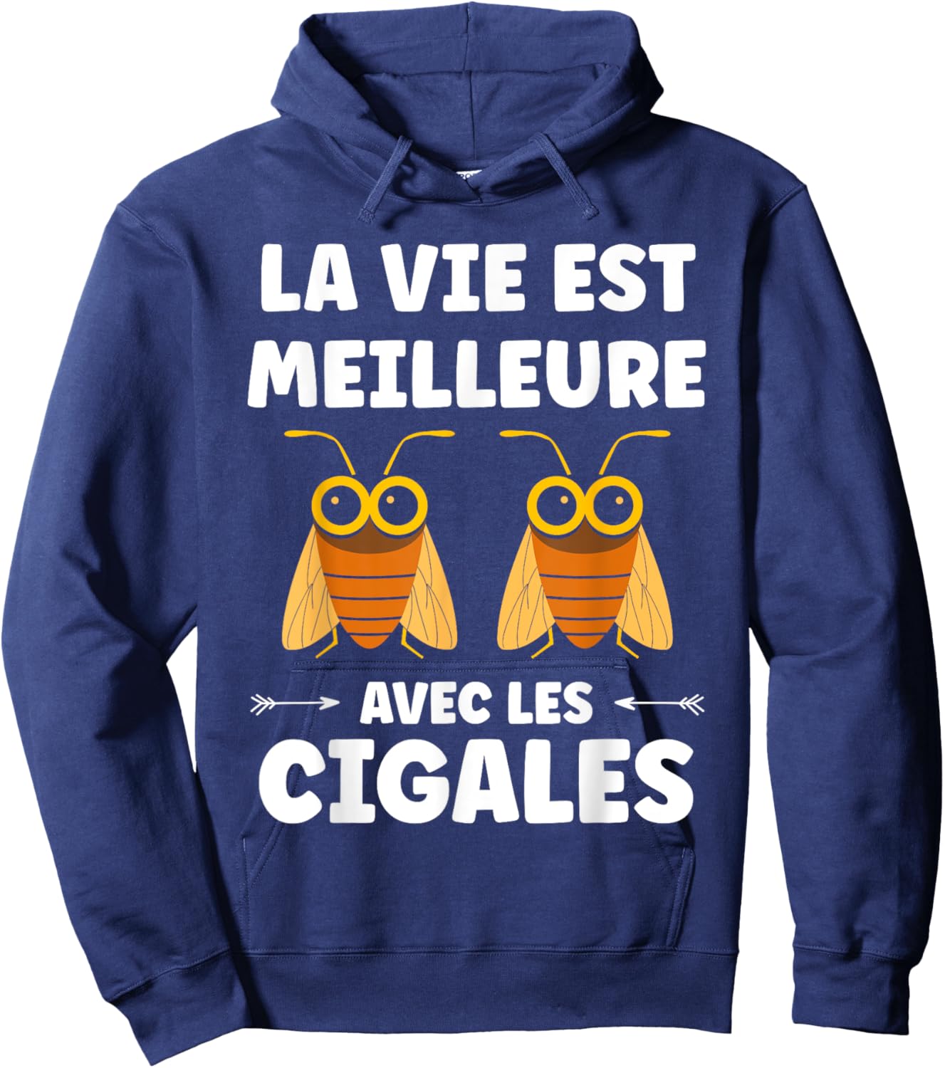 Humor Cicadas Insect Life Is Better with Cicadas , Black, S Hoodie - Hoodie | Navy