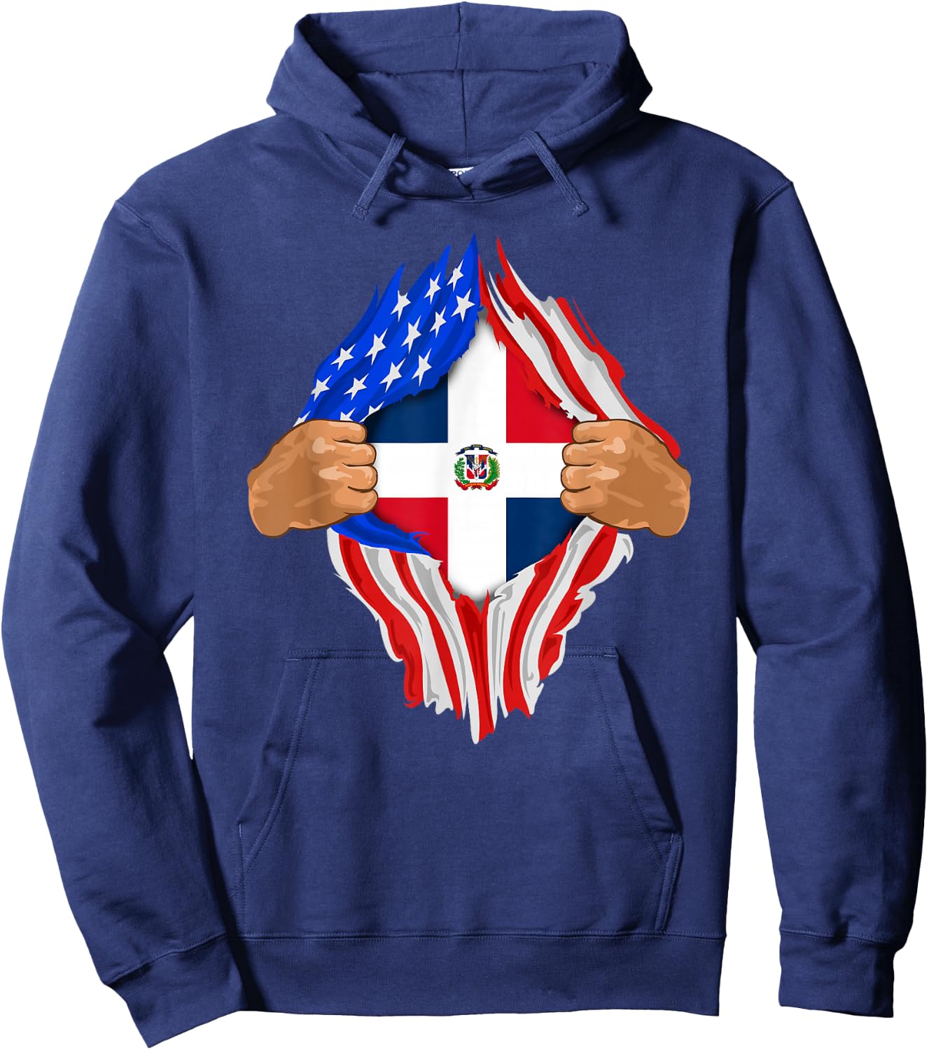 Dominican Blood Inside Me Shirt Dominican Republic Flag Gift Hoodie - Hoodie | Navy