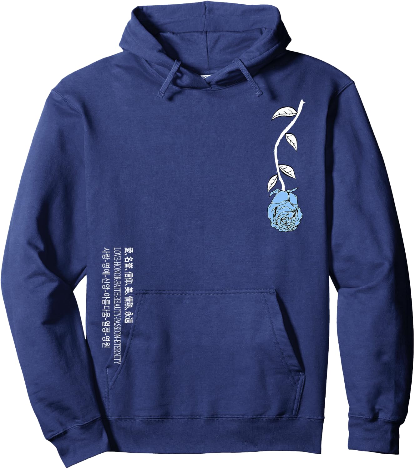 Blue Rose Never Lost In Translation Blue Graphic Hoodie - Hoodie | Navy