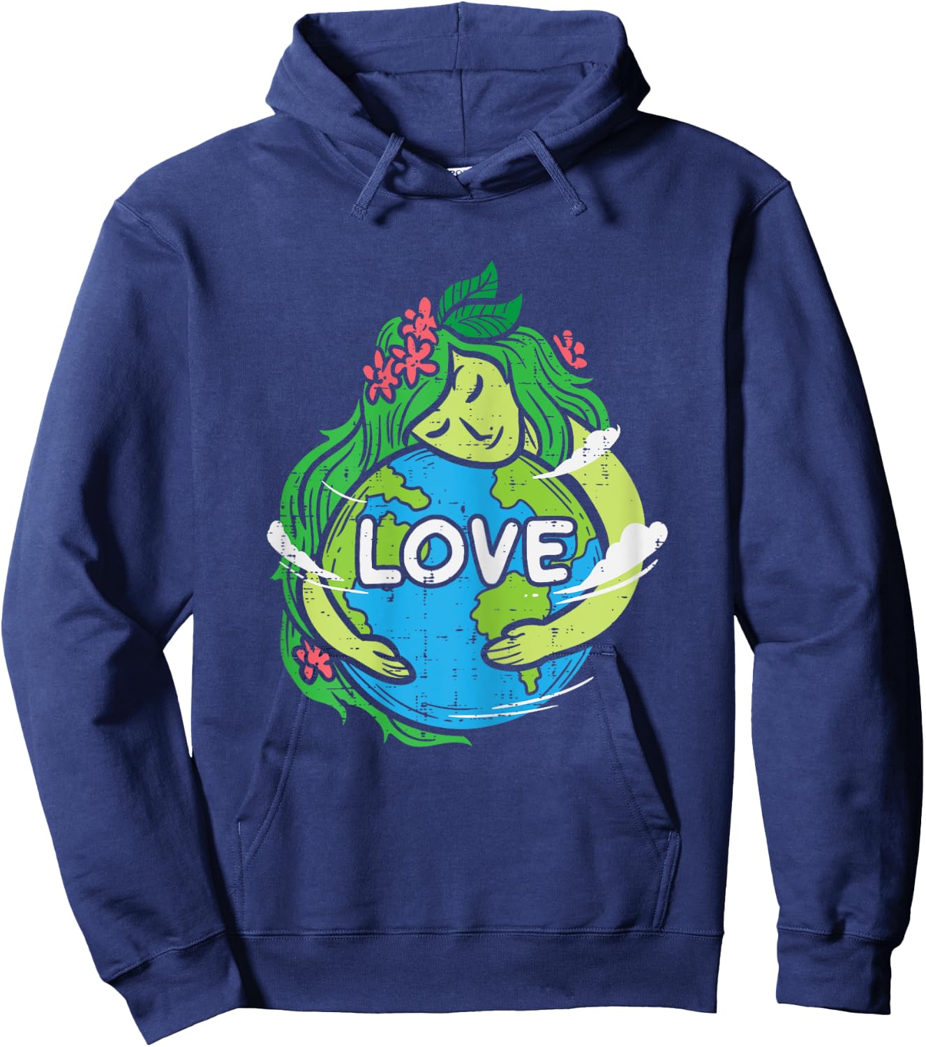 Love Mother Earth Planet Hug Nature Environment Earth Day Hoodie - Hoodie | Navy