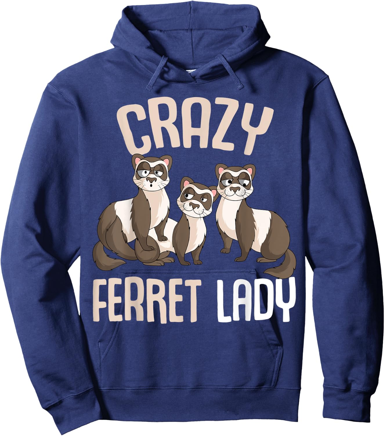 Crazy Ferret Lady Women Hoodie - Hoodie | Navy