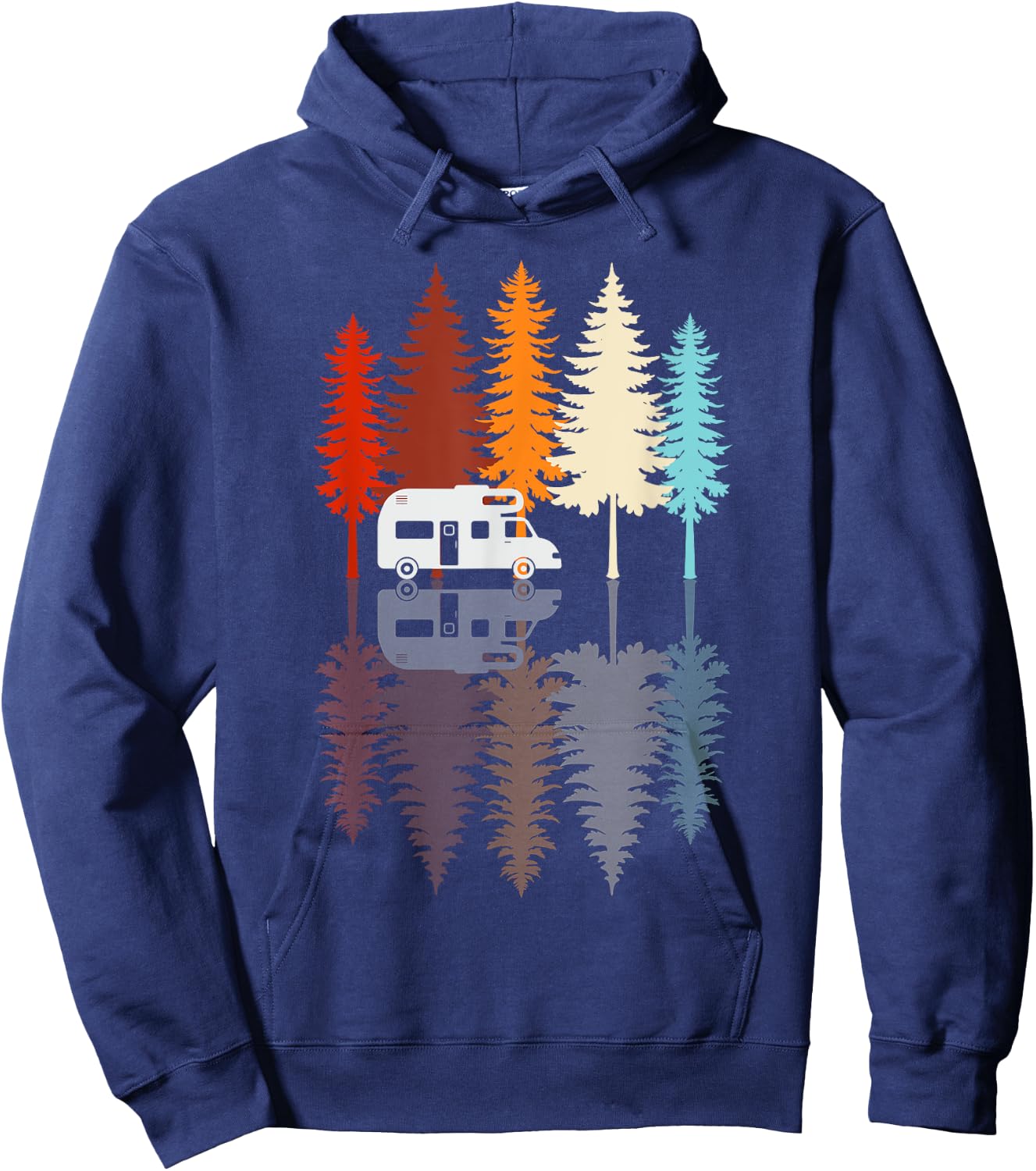 Retro Vintage Camping Adventure Nature Outdoor , black Hoodie - Hoodie | Navy