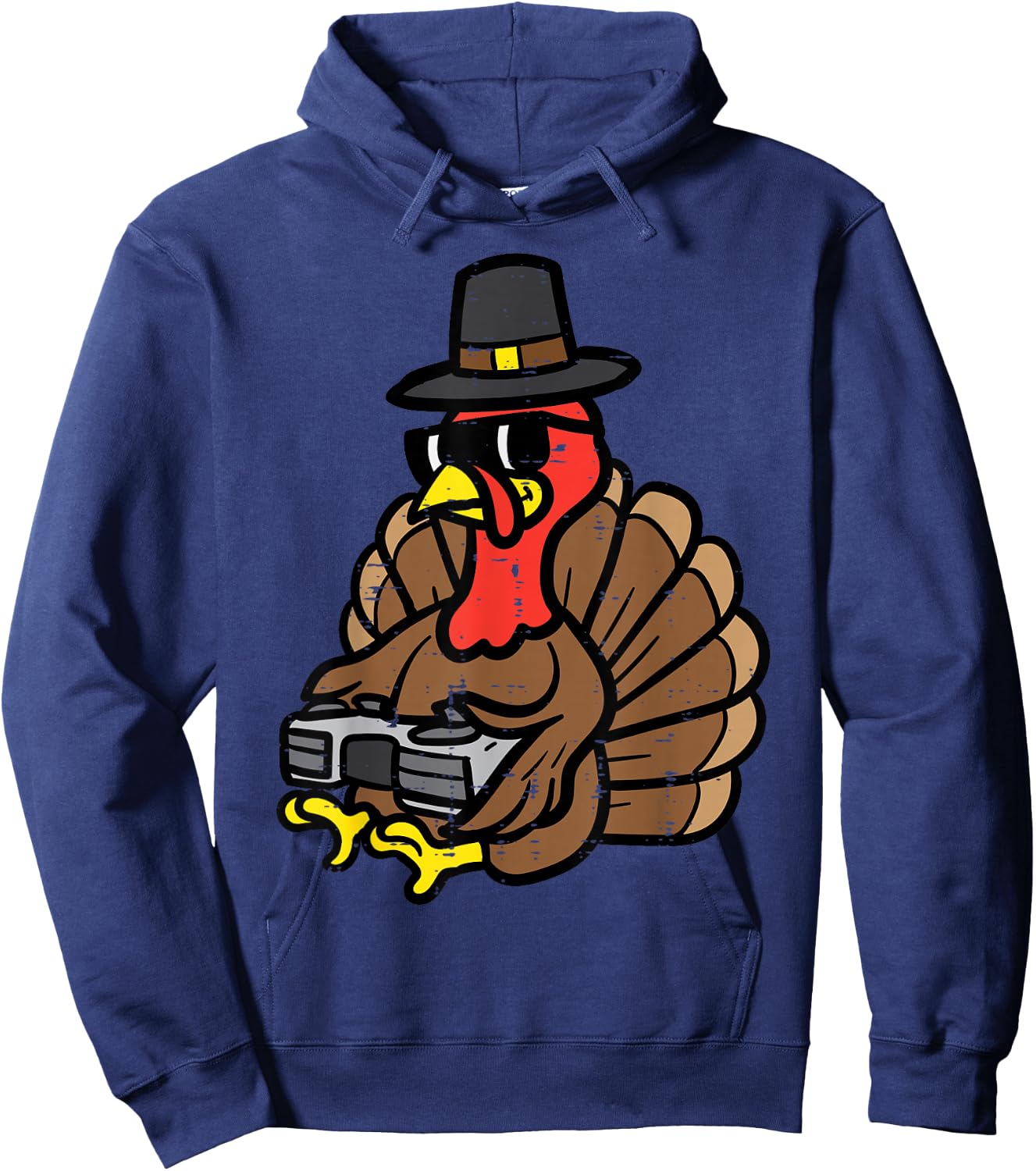Thanksgiving Gamer Turkey Day Fall Gaming Men Boys Kids Teen Hoodie - Hoodie | Navy