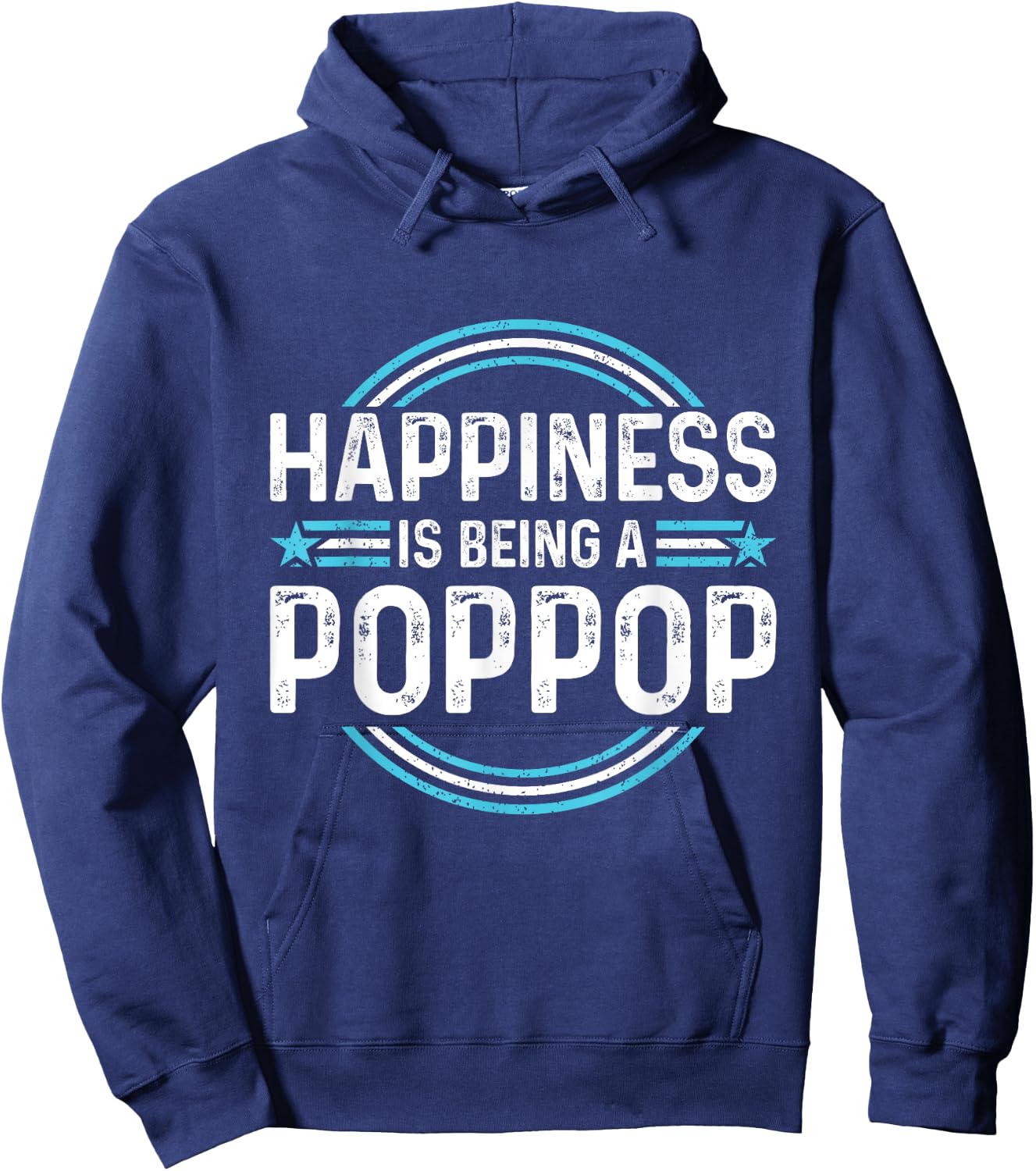 Happiness is Being a Poppop Funny Father's Day Dad Grandpa Hoodie - Hoodie | Navy
