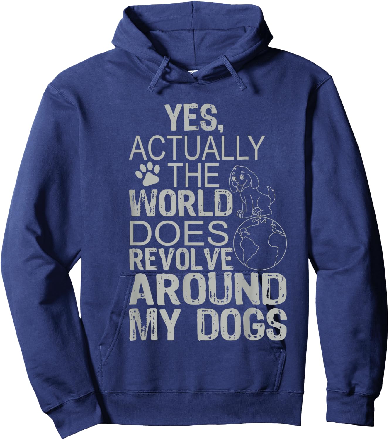 The World Revolves Around My Dogs Hoodie - Hoodie | Navy