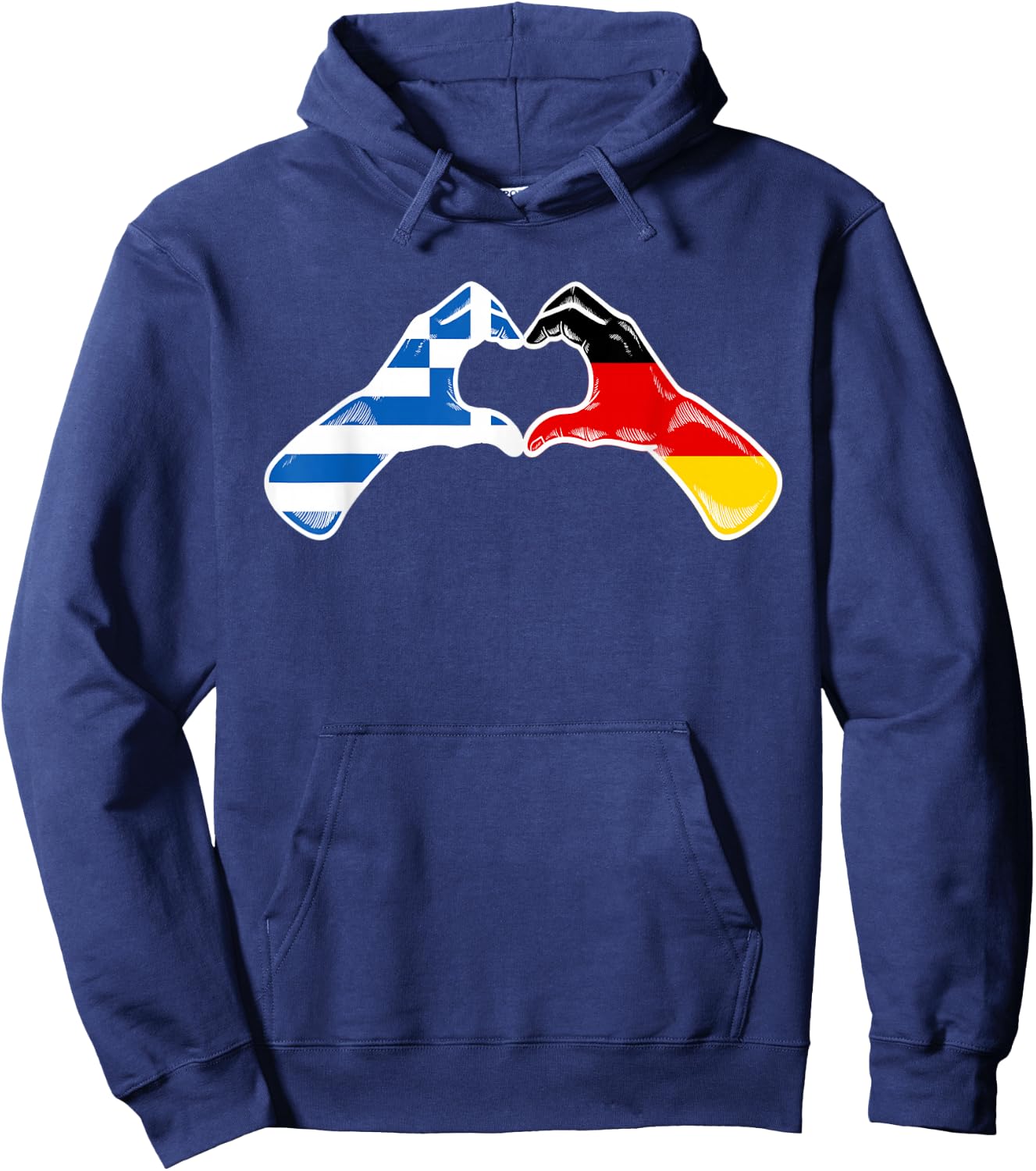 Griechenland Deutschland Flagge - Griechisches Deutsches Herz Hoodie - Hoodie | Navy
