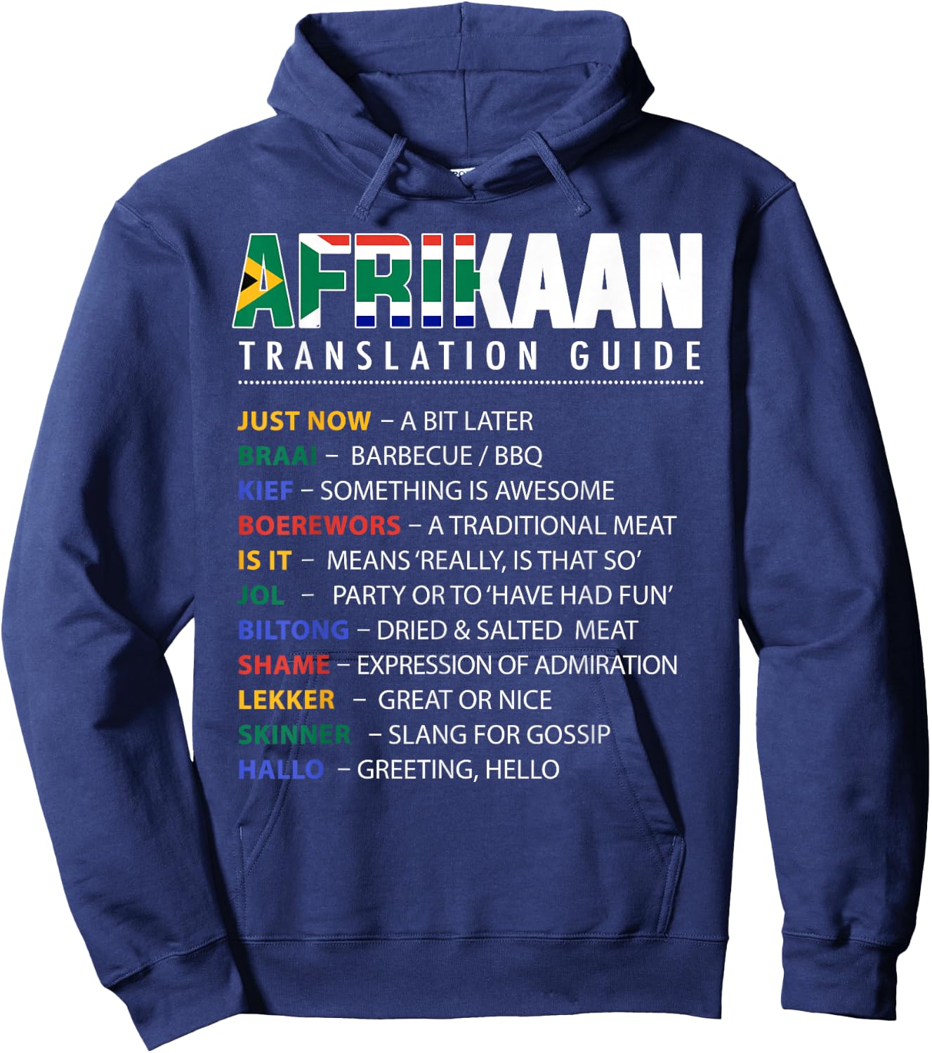 African Translation Guide and South African Slang Hoodie - Hoodie | Navy