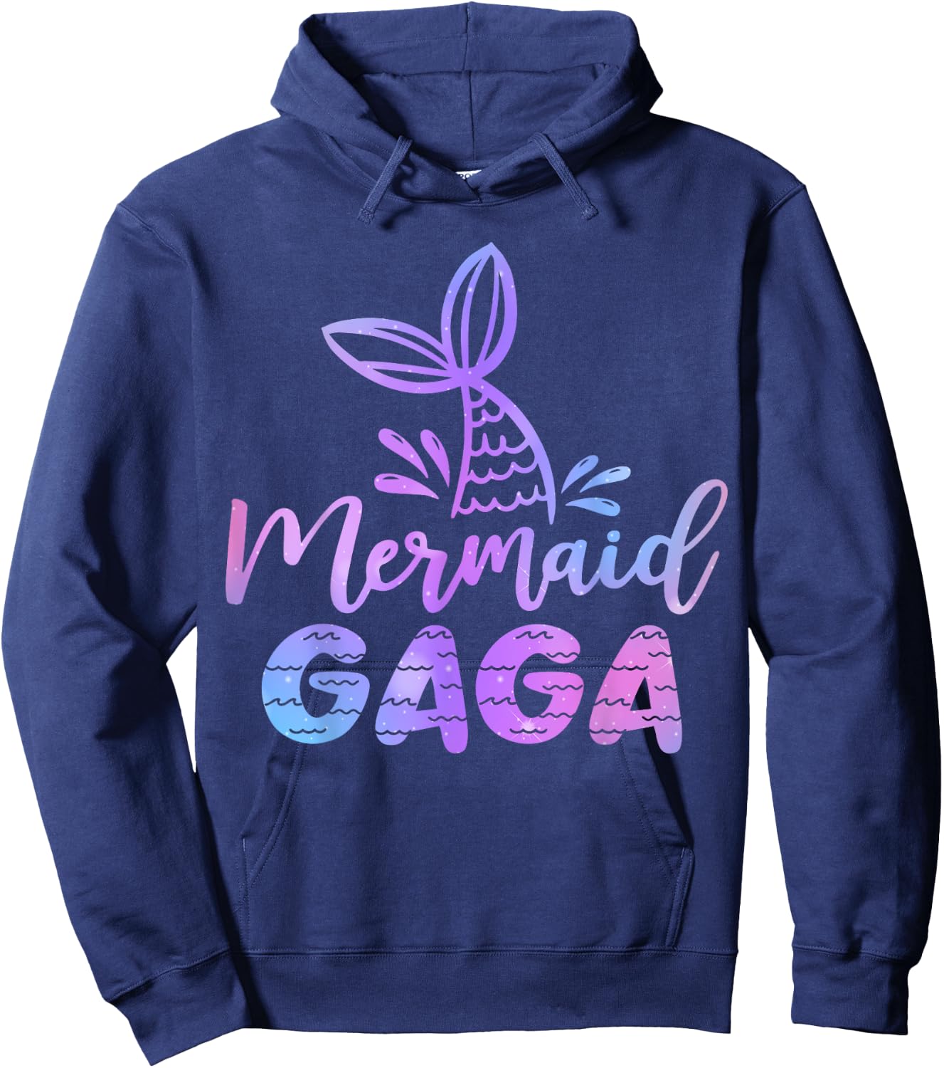 Mermaid GAGA Mermaid Birthday Party Themed Party Family Hoodie - Hoodie | Navy