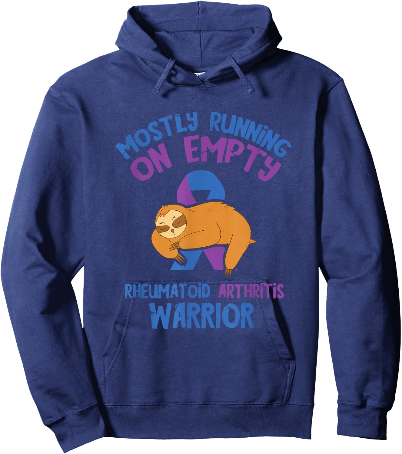 Arthritis Awareness Mostly Running Empty Rheumatoid Warrior Hoodie - Hoodie | Navy