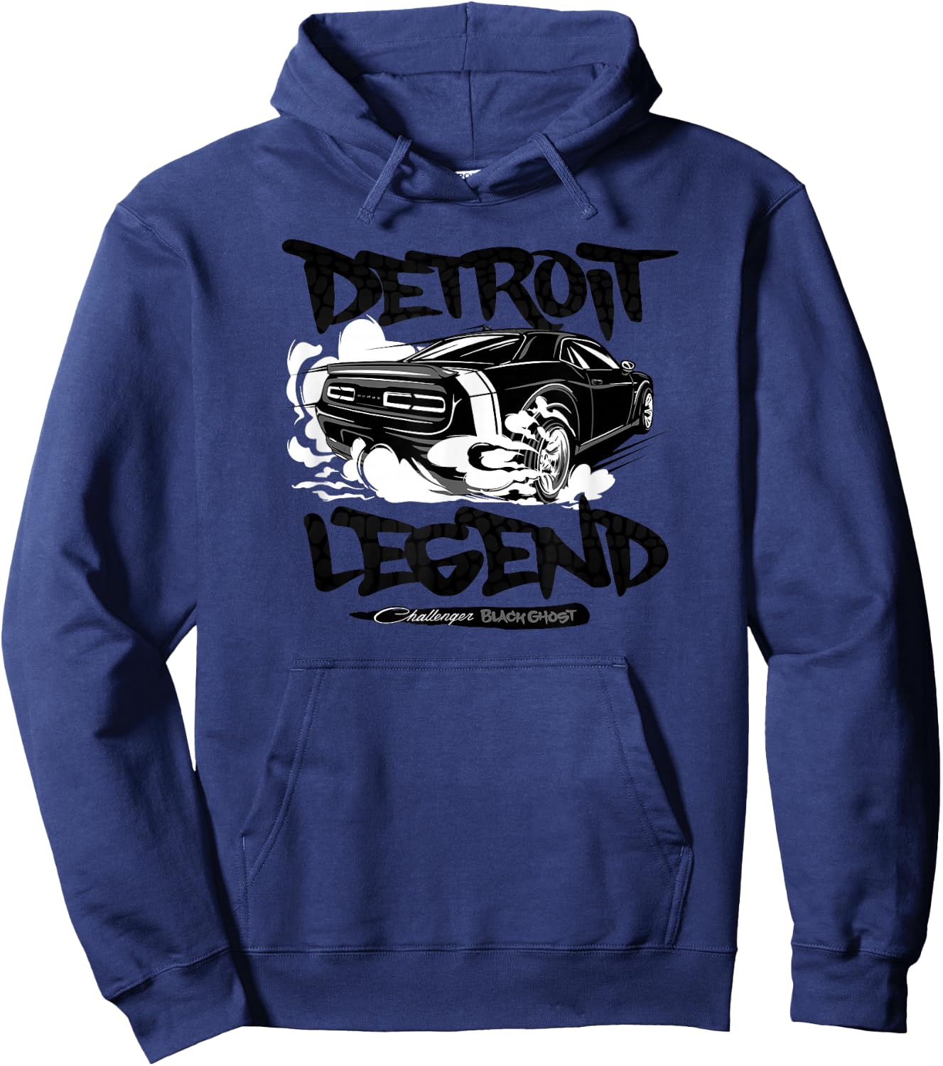 Dodge Challenger Black Ghost, Legend of Detroit , grey, S Hoodie - Hoodie | Navy