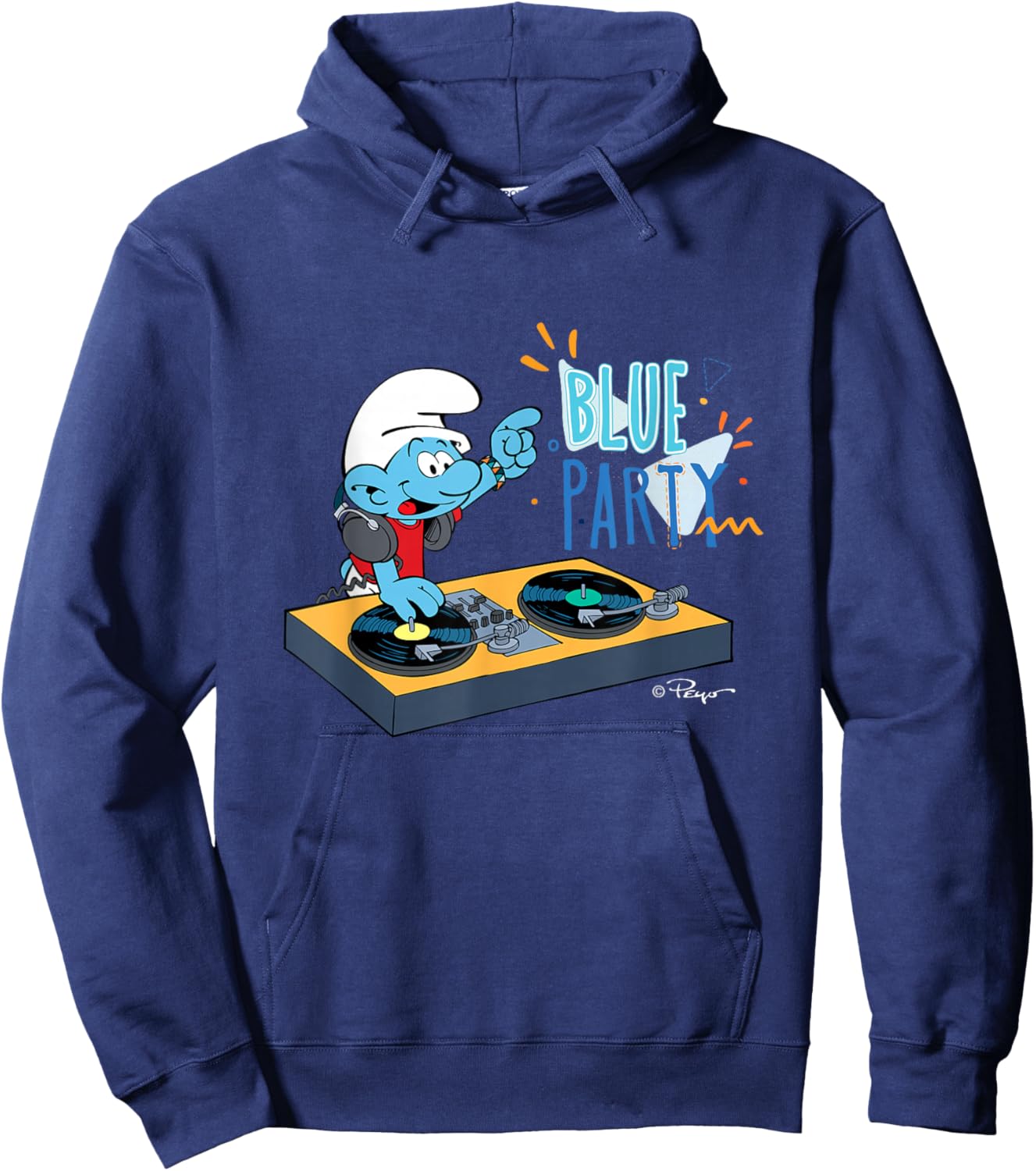 Blue Party of the Smurfs , black Hoodie - Hoodie | Navy