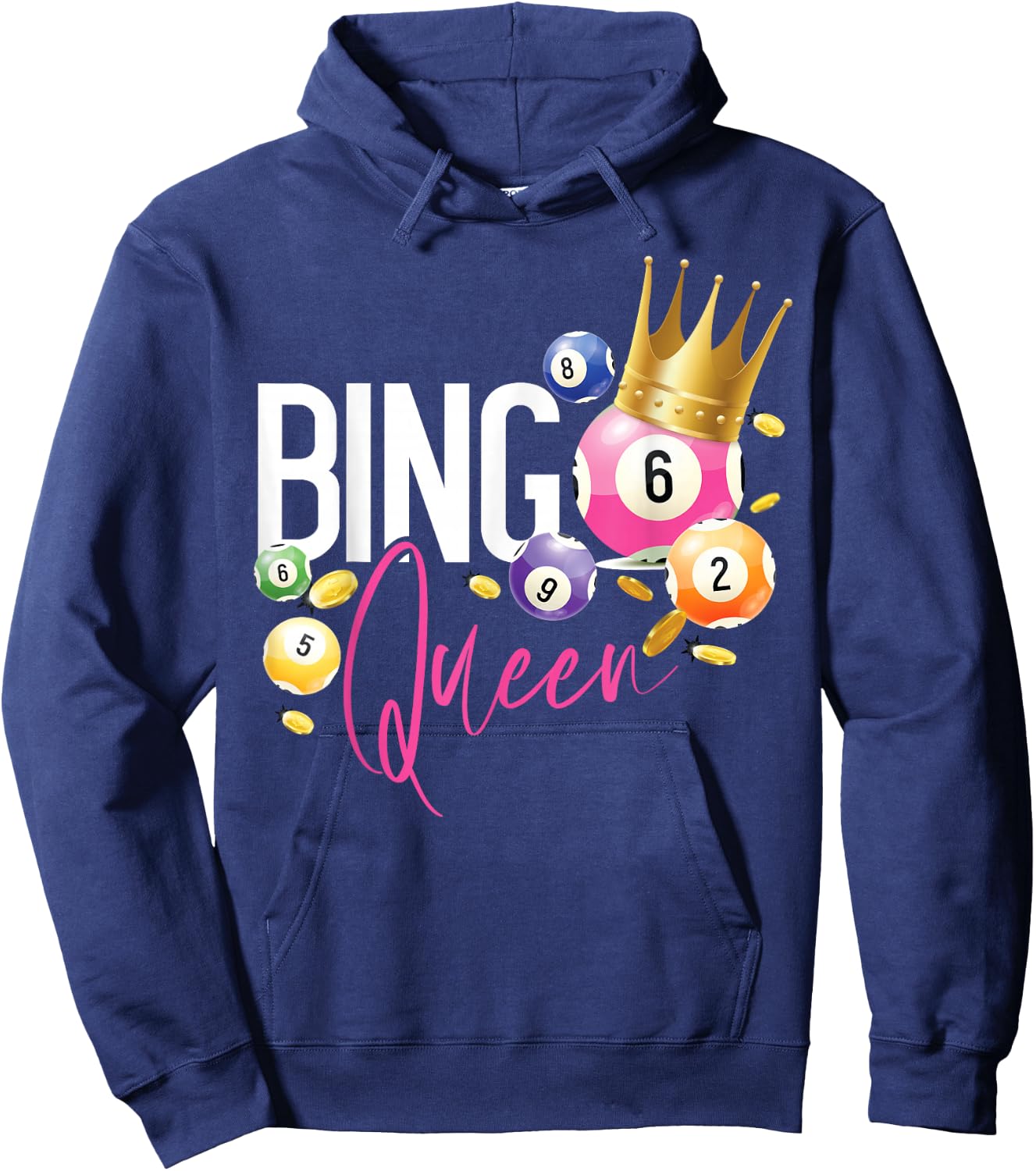 Bingo Player Queen Bingo Queen , black Hoodie - Hoodie | Navy