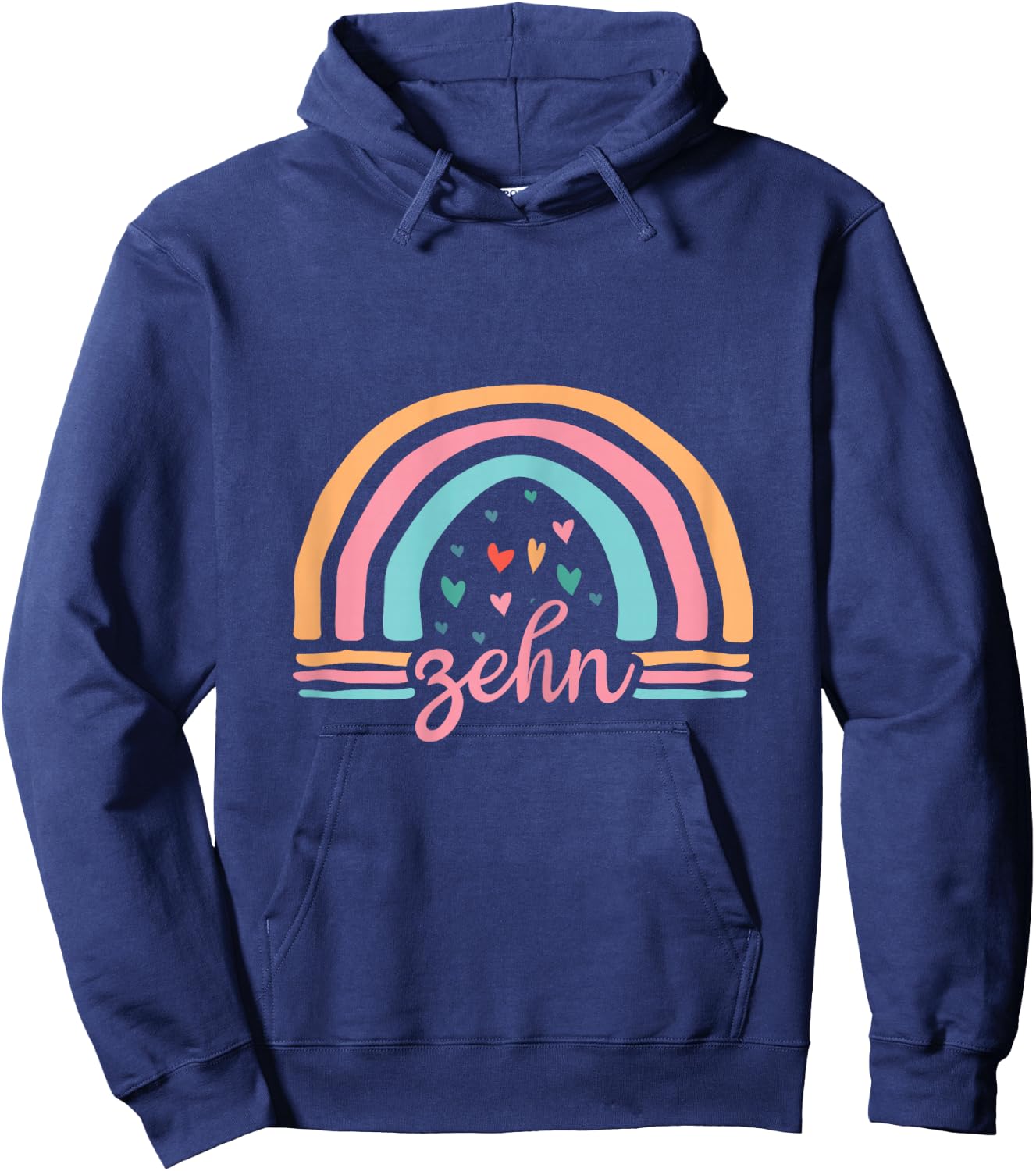 10. Geburtstag süßes Regenbogen Mädchen 10 Jahre alt Hoodie - Hoodie | Navy
