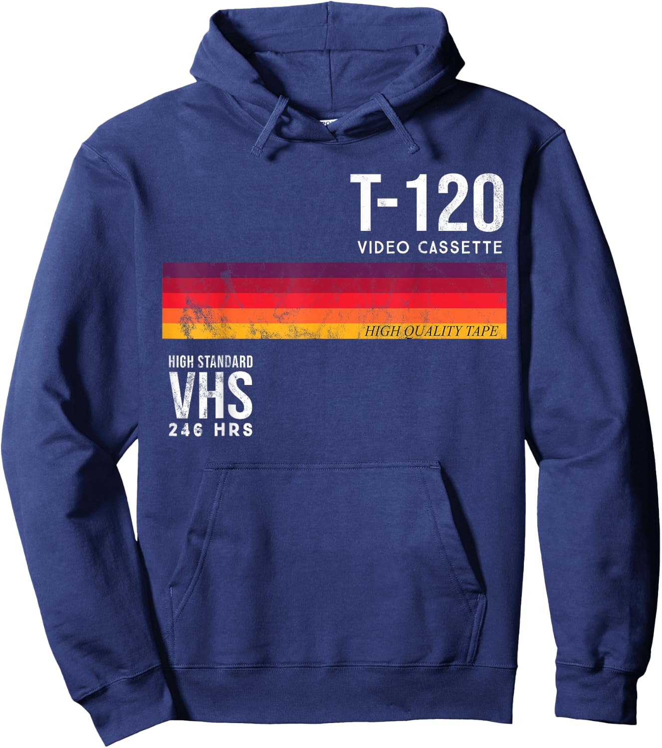Vintage 80s Video Cassette Tape VHS , black Hoodie - Hoodie | Navy