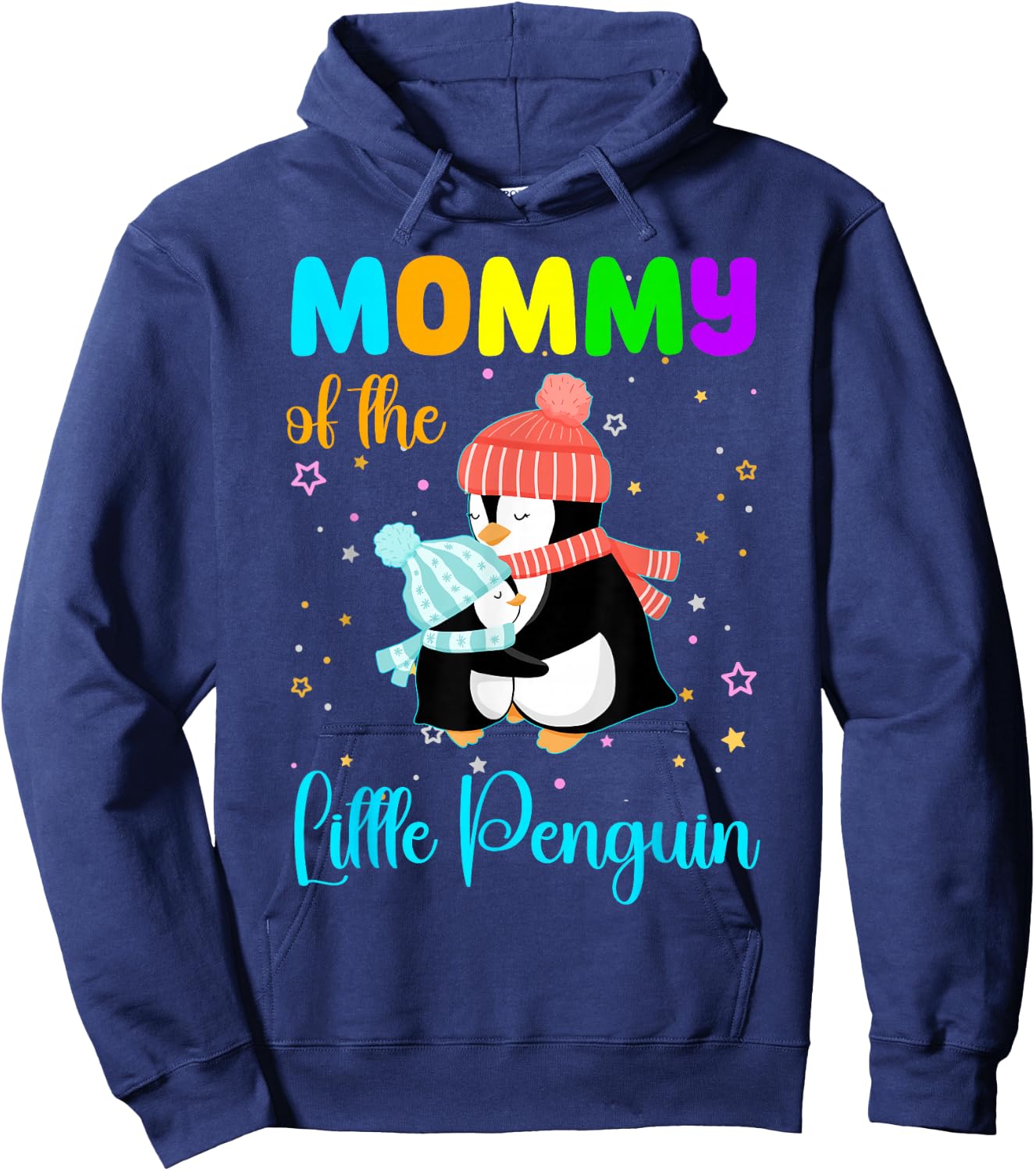 Mommy Of Little Penguin Birthday Family Matching Hoodie - Hoodie | Navy