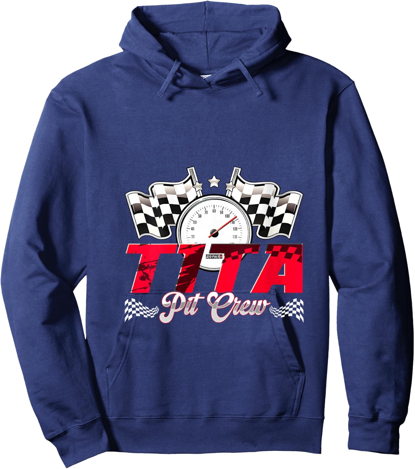 Race Car Birthday Party Racing Family Tita Pit Crew V-Neck Hoodie - Hoodie | Navy