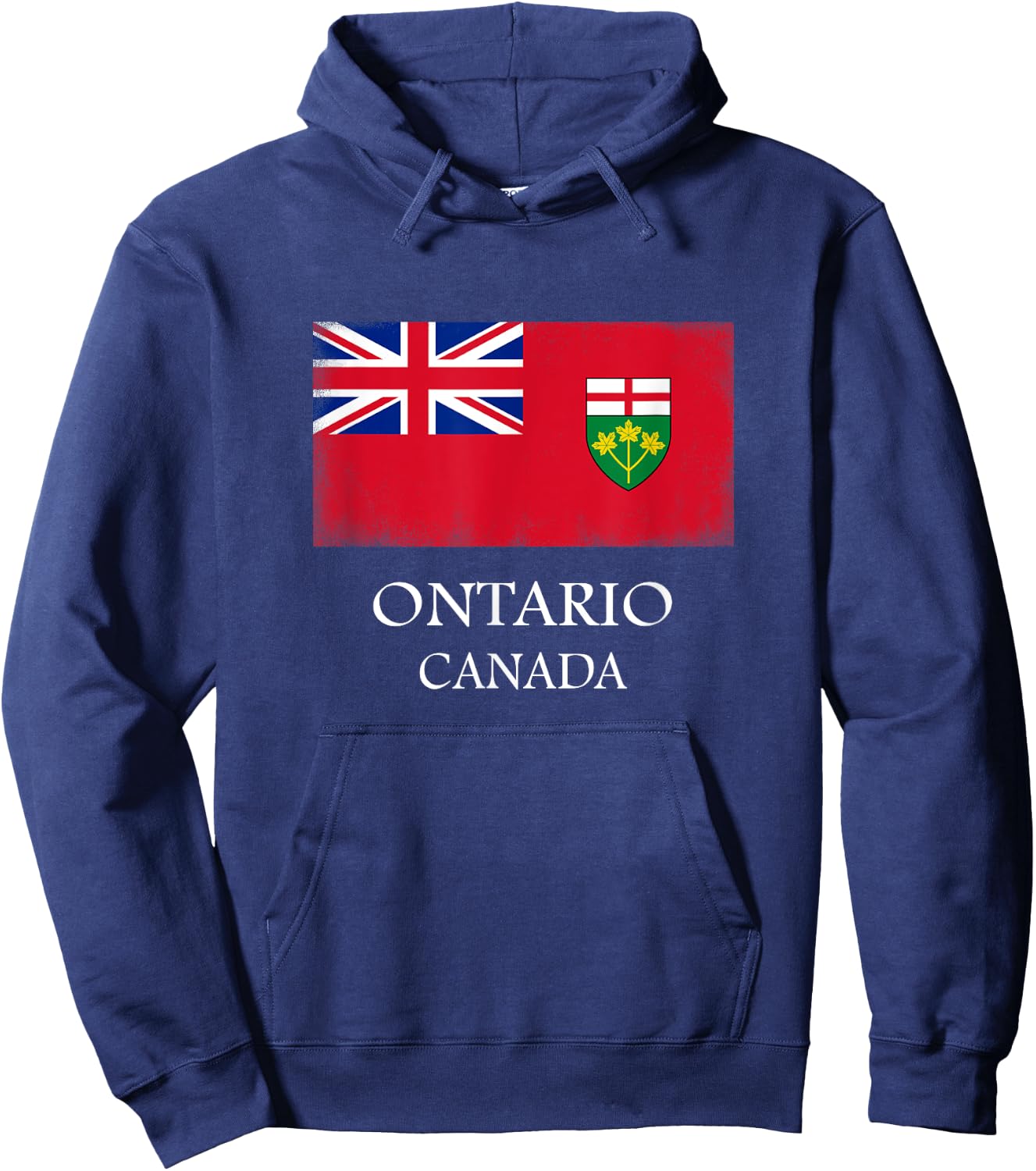 Ontario Canada Flag Province Vintage Canadian Day Hoodie - Hoodie | Navy