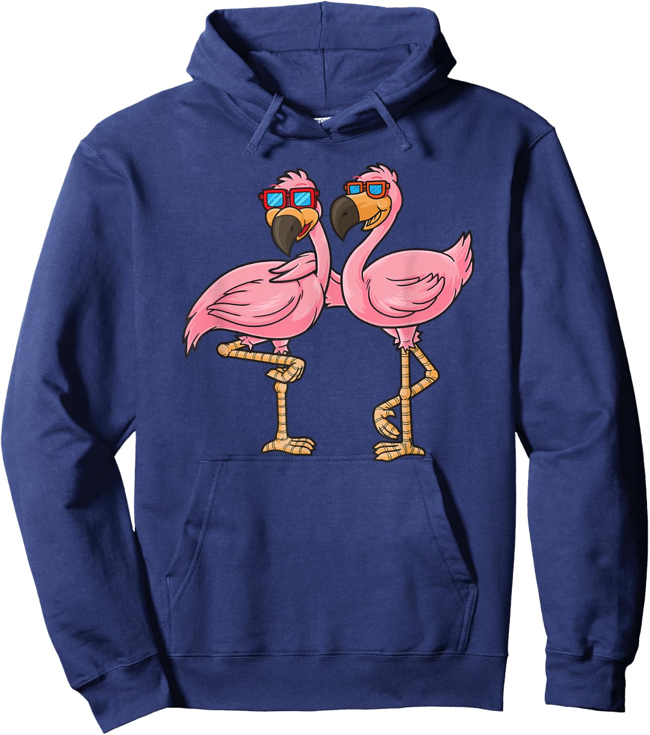 Funny Flamingo Birds Hoodie - Hoodie | Navy