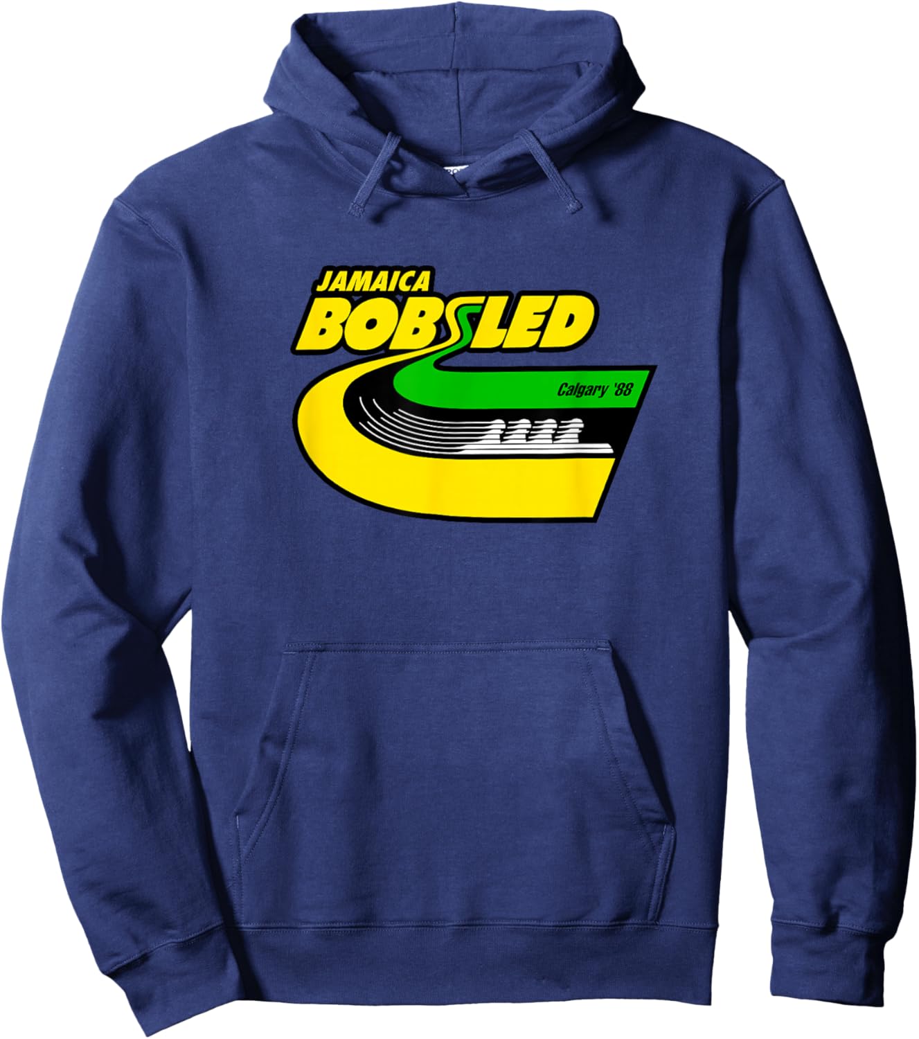 Jamaica Bobled Retro Bob Team Jamaica Flag Bobsleigh , black Hoodie - Hoodie | Navy