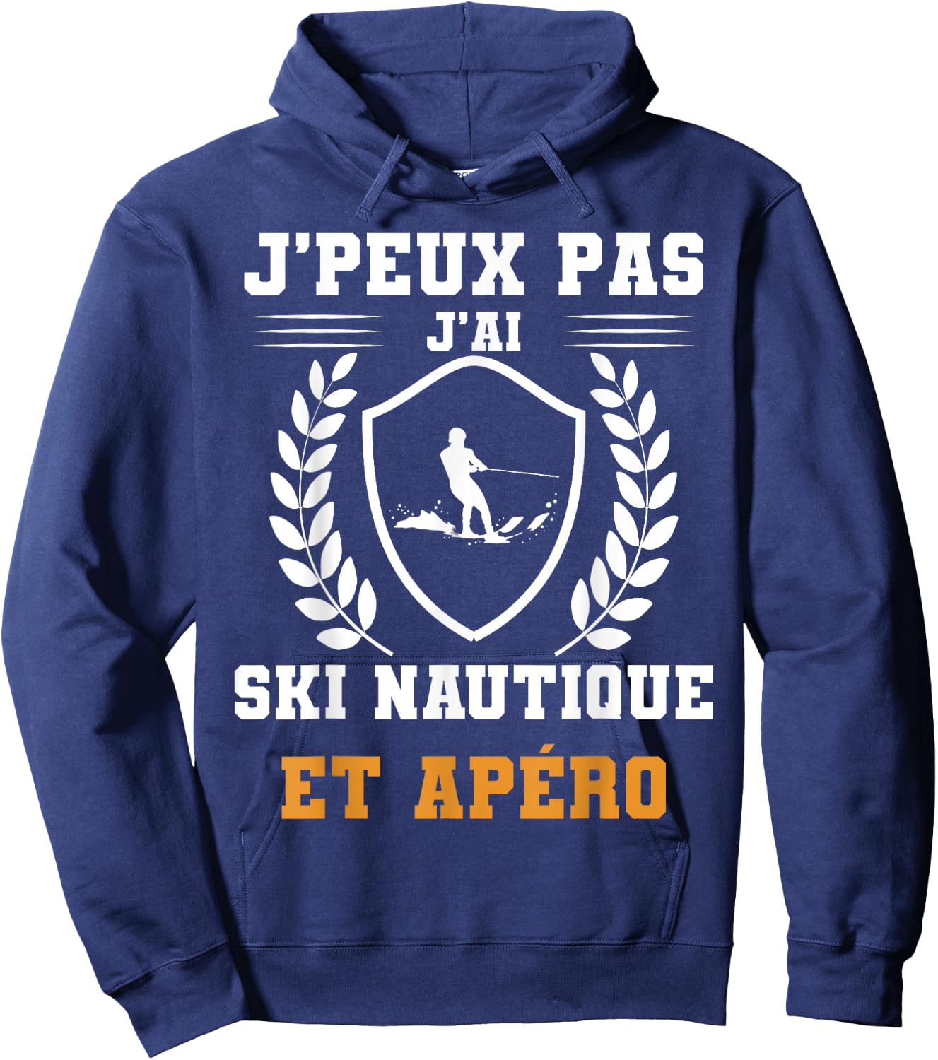 Je peux pas j'ai skiing and apéro humour , Black, S Hoodie - Hoodie | Navy