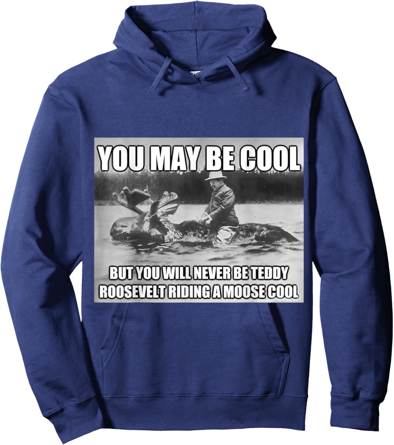 Funny Hipster Theodore Teddy Roosevelt Meme T Shirt Hoodie - Hoodie | Navy