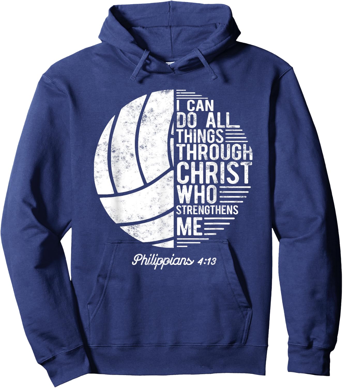 Christian Volleyball I Can Do All Things Philippians 4 13 Hoodie - Hoodie | Navy