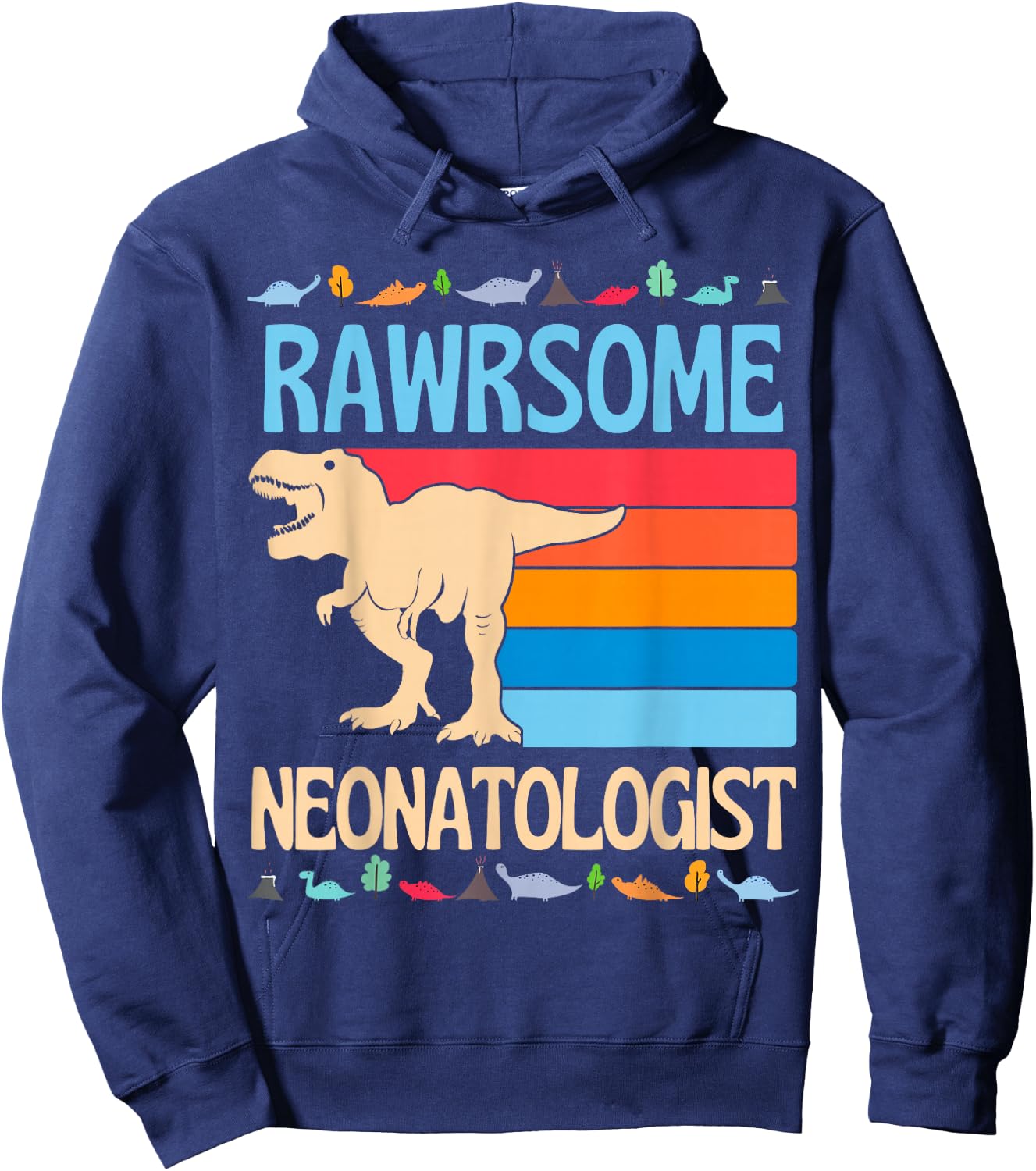 Awesome Neonatologist Baby Nicu Doctor Neonatal Dinosaur Hoodie - Hoodie | Navy