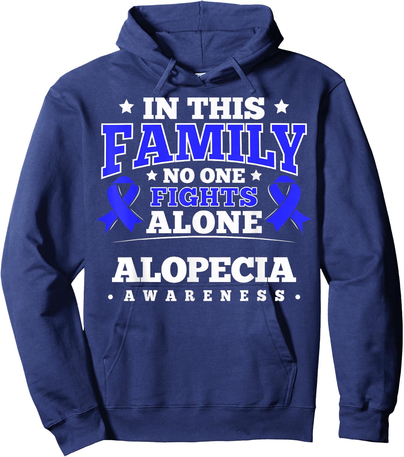 Hair Loss Awareness Ribbon Alopecia Areata Survivor Hoodie - Hoodie | Navy